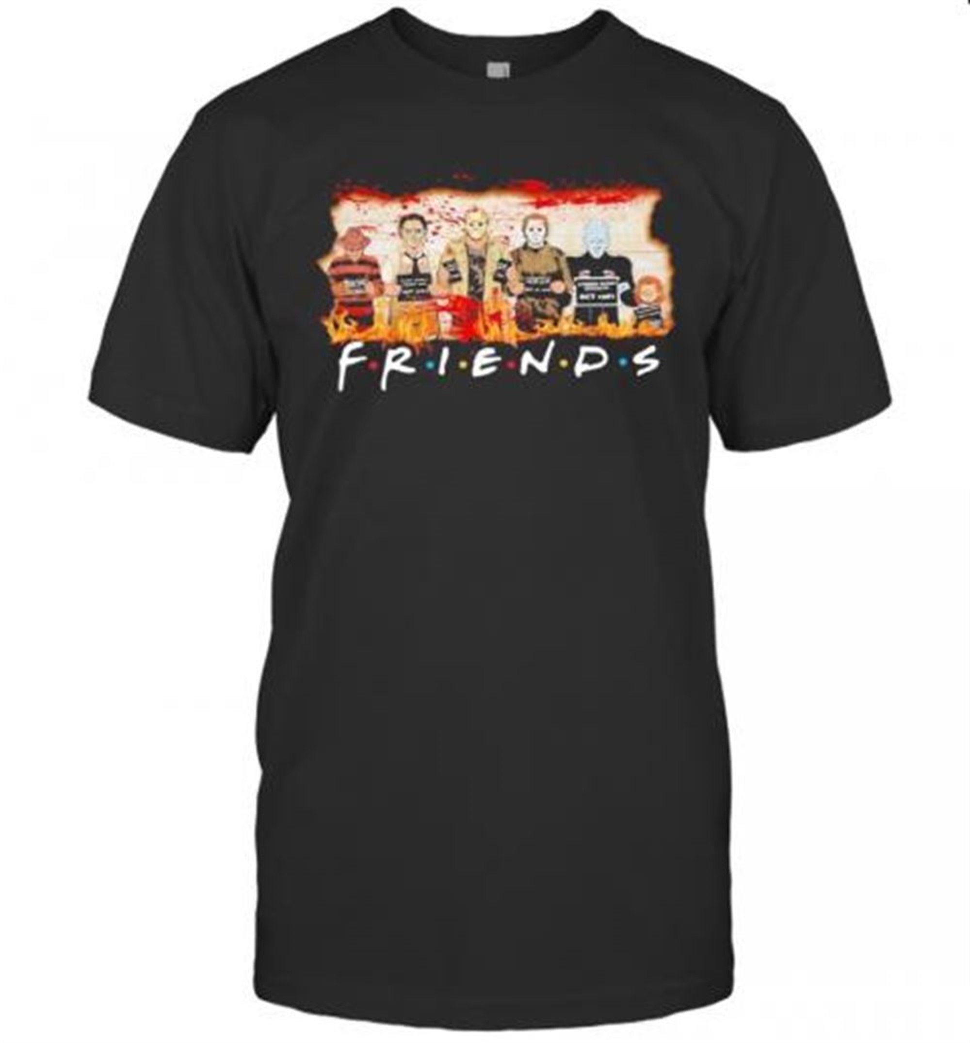 Halloween Horror Characters Friends Blood T-shirt