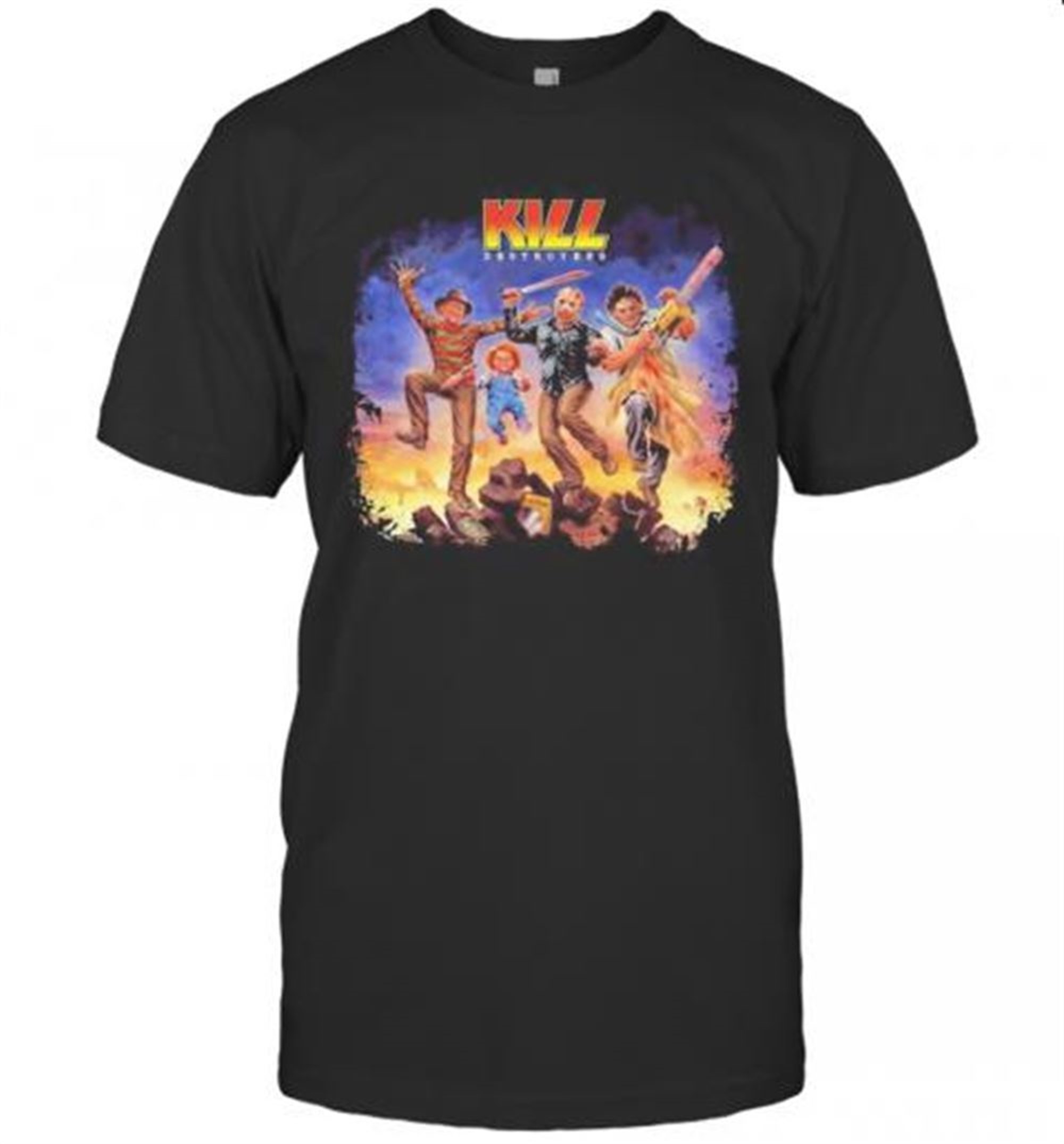 Halloween Horror Characters Kiss Destroyers T-shirt