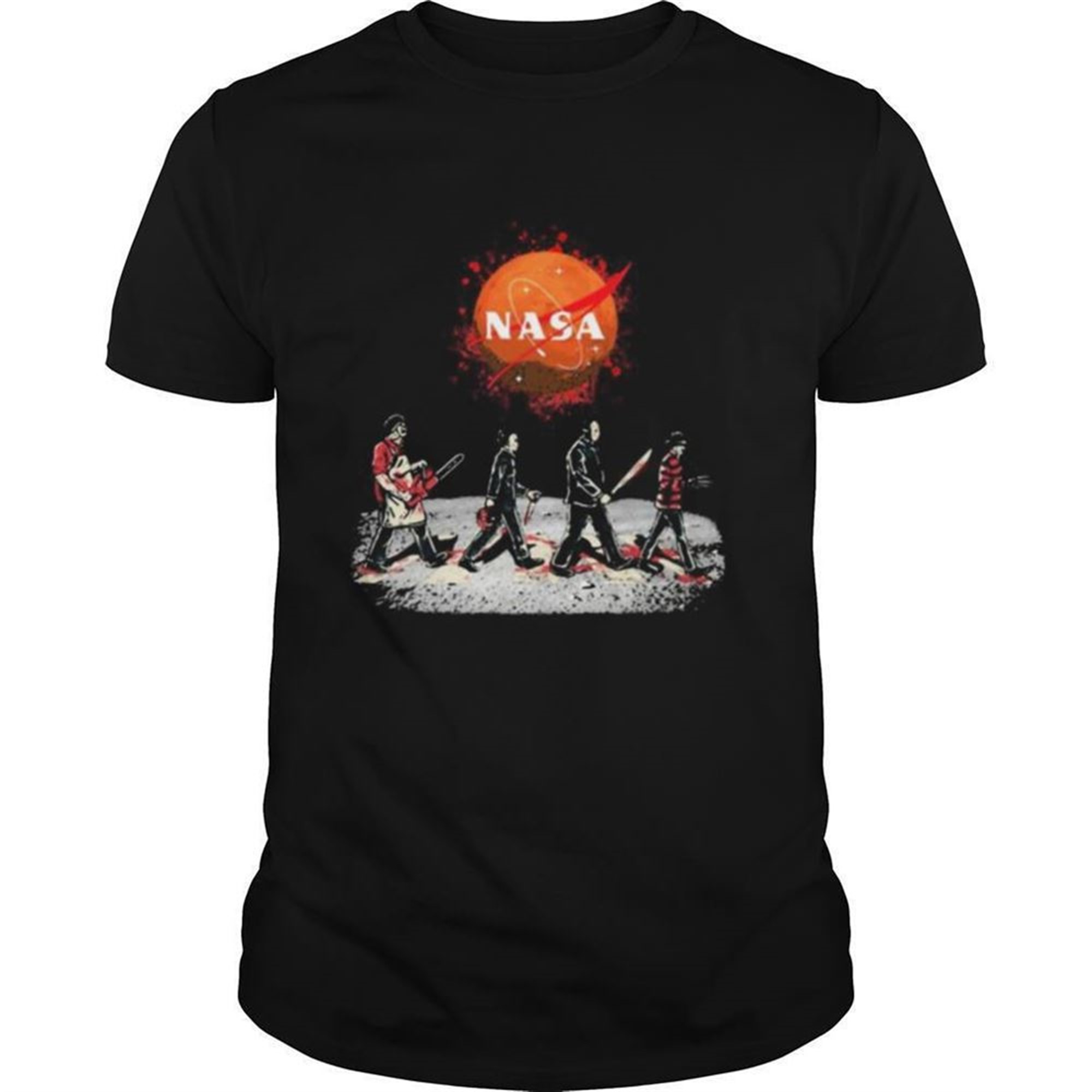 Halloween Horror Characters Nasa Logo Shirt