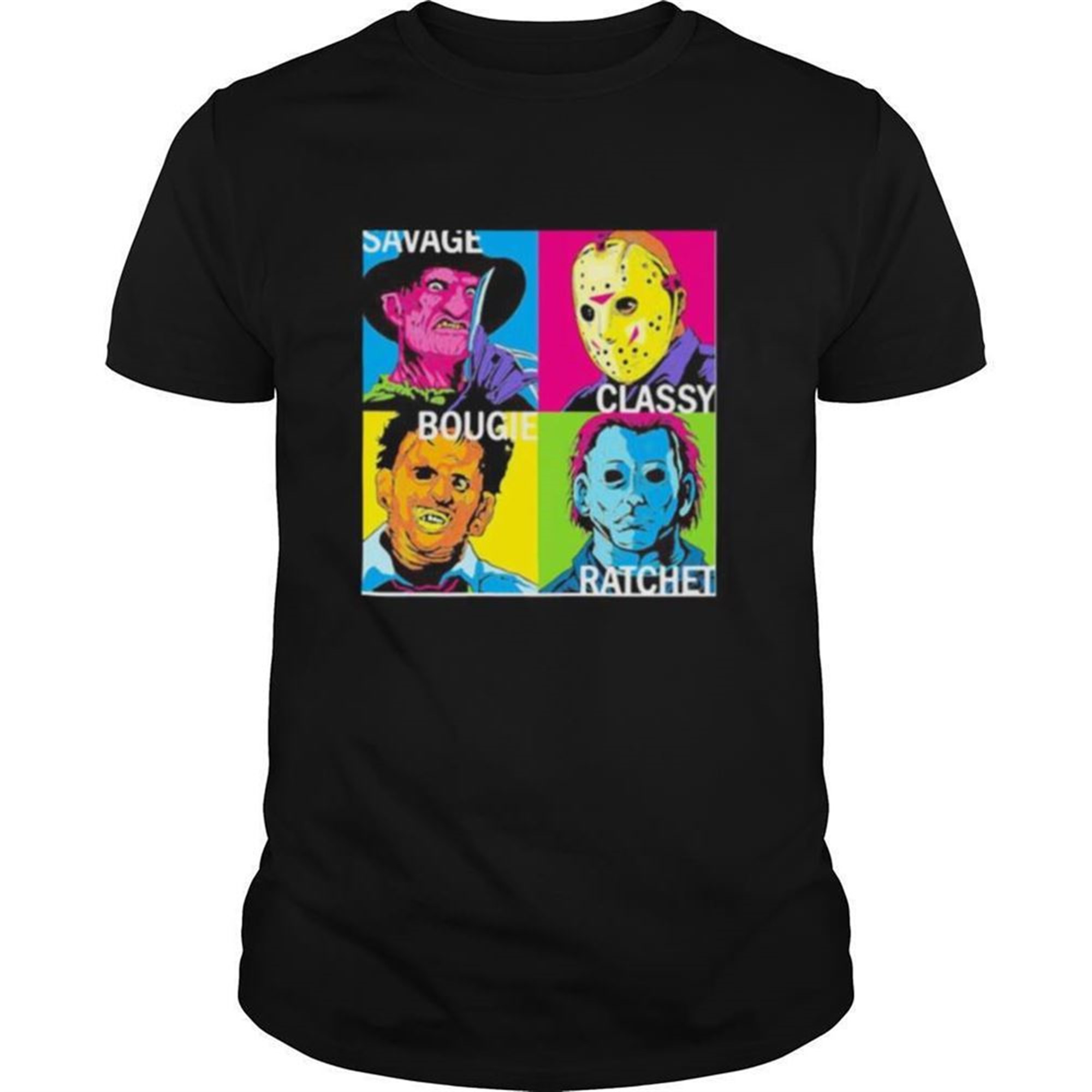Halloween Horror Characters Savage Classy Bougie Ratchet Art Shirt