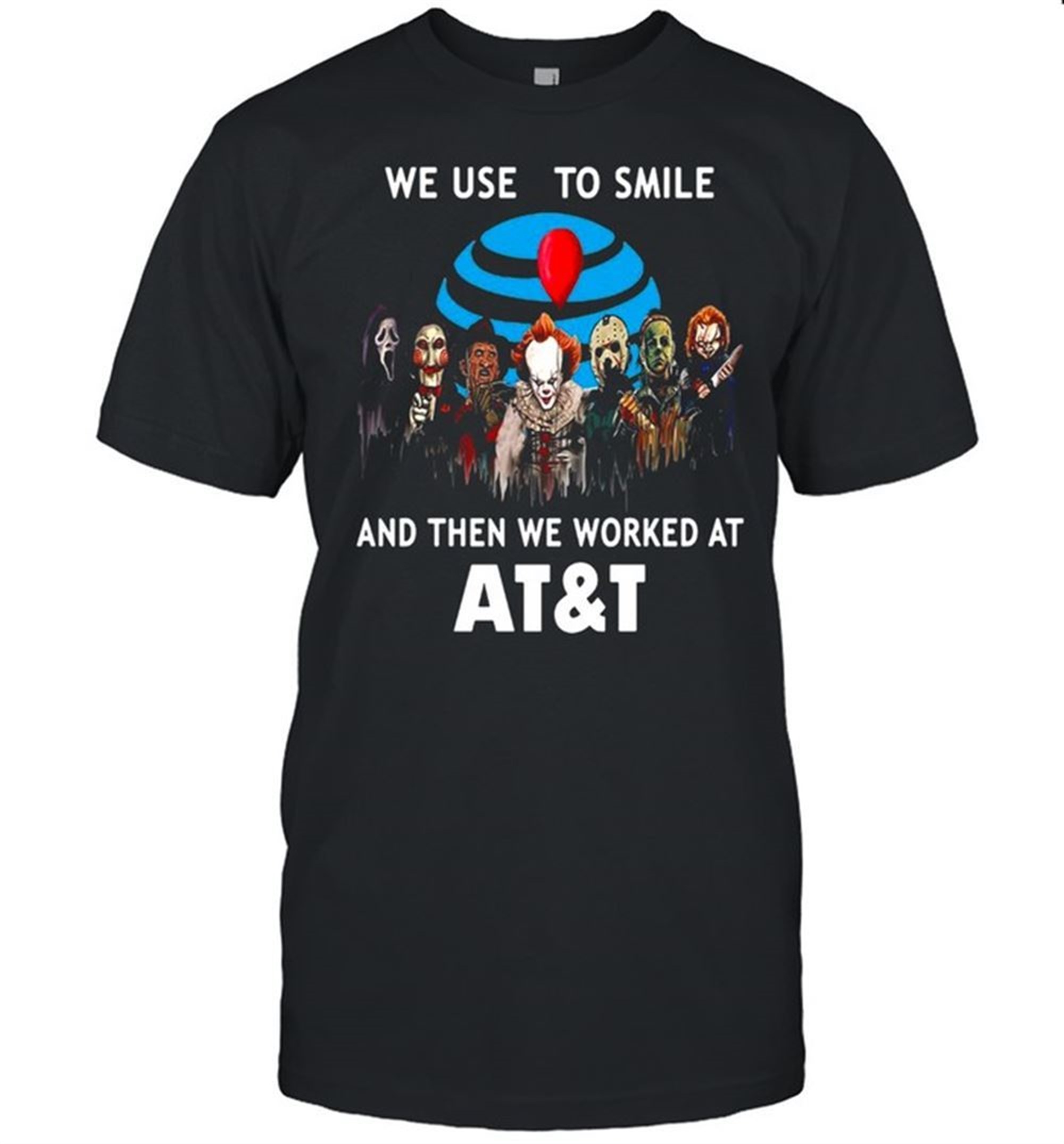 Halloween Horror Movie Chibi Character We Used To Smile And Then We Worked At At T T-shirt