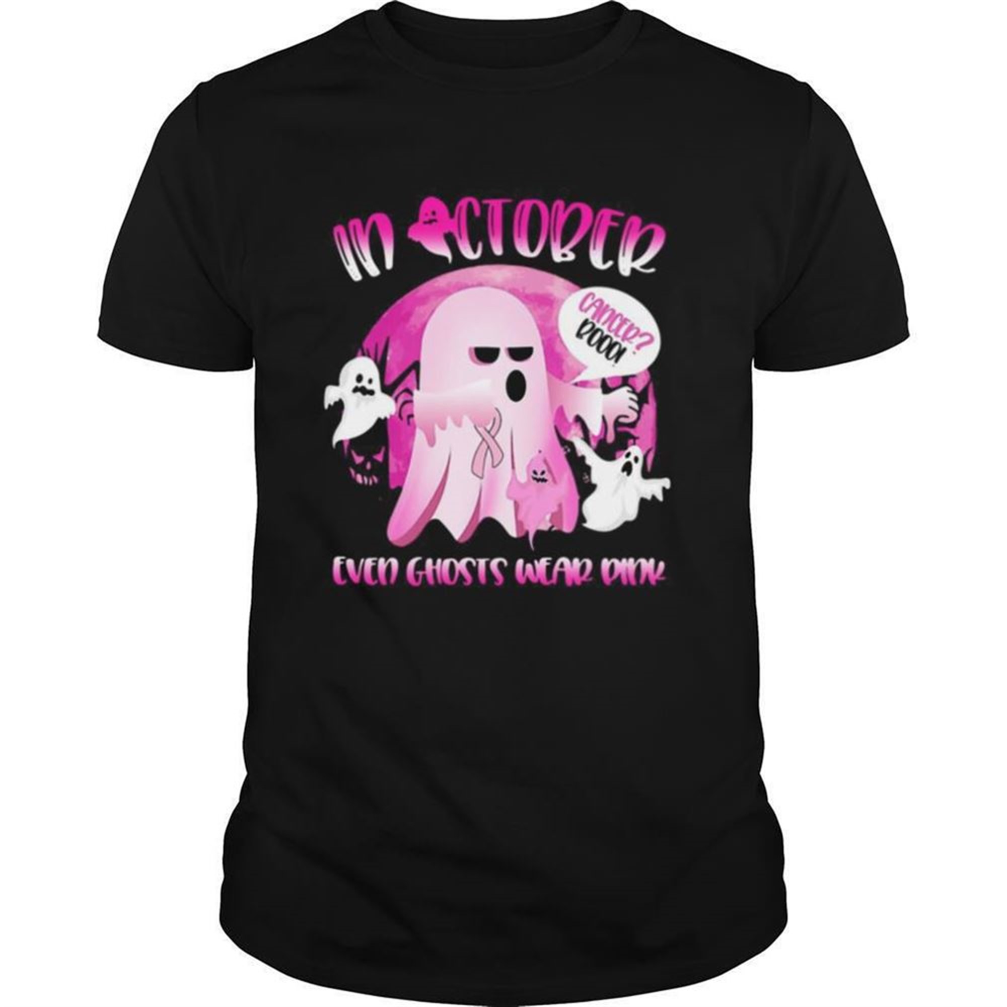 Halloween In October We Wear Pink Ghost Boo Breast Cancer Shirt
