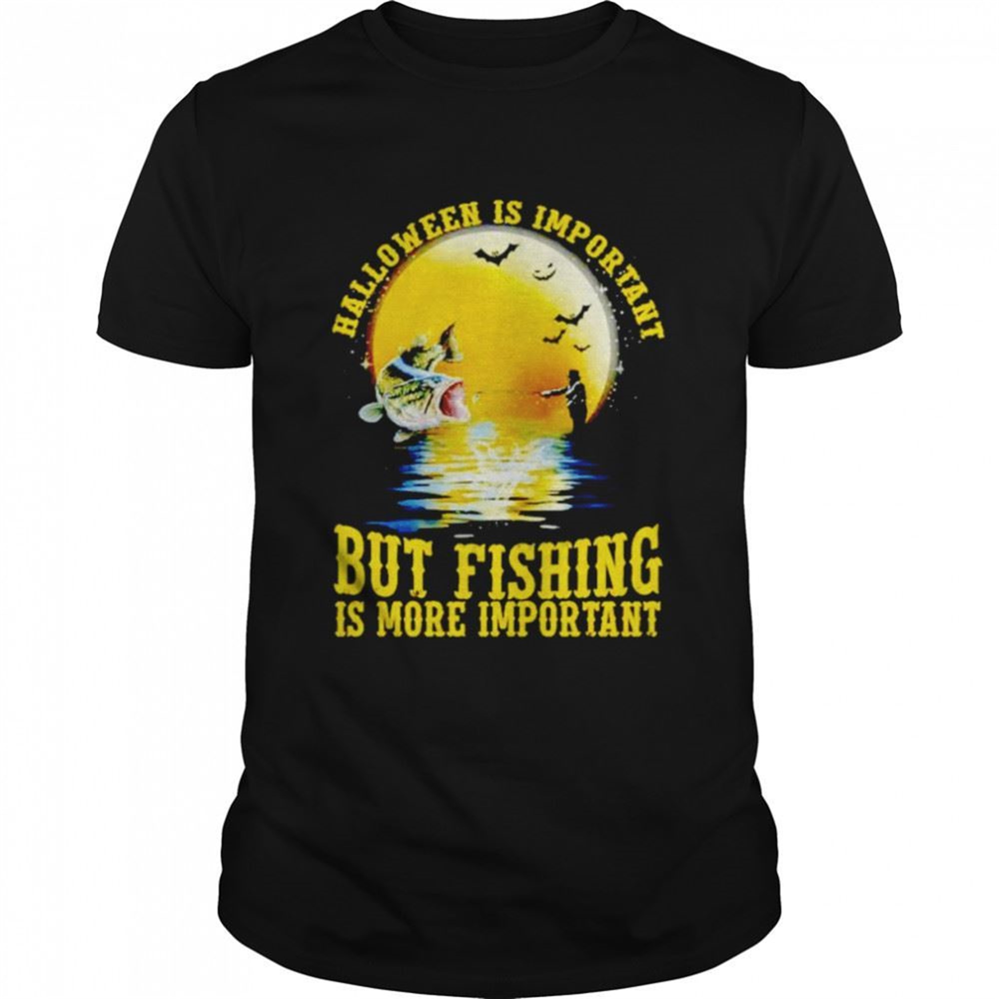 Halloween Is Important But Fishing Is More Important Vintage Halloween Shirt