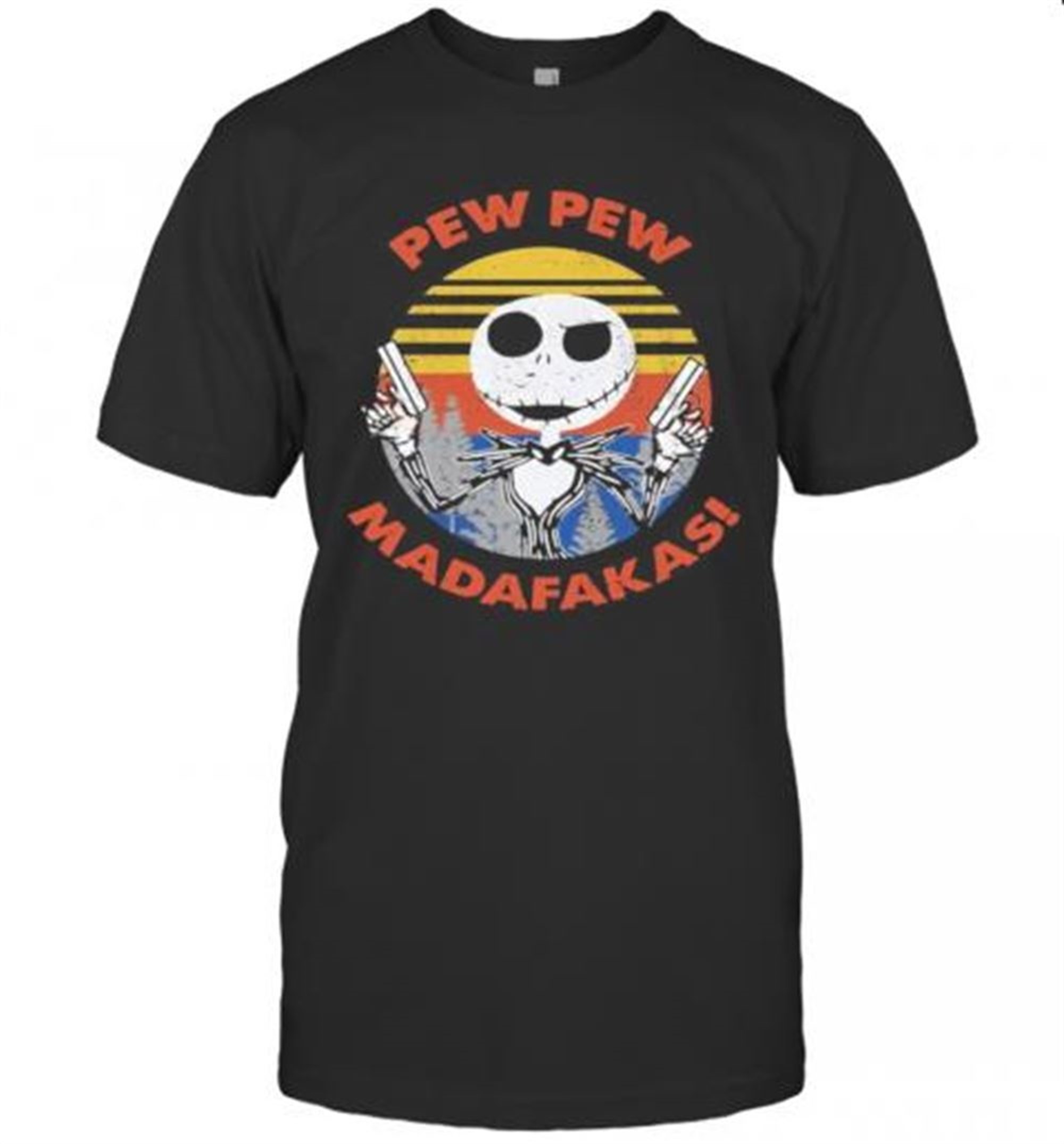 Halloween Jack Skellington Pew Pew Madafakas Vintage Retro T-shirt