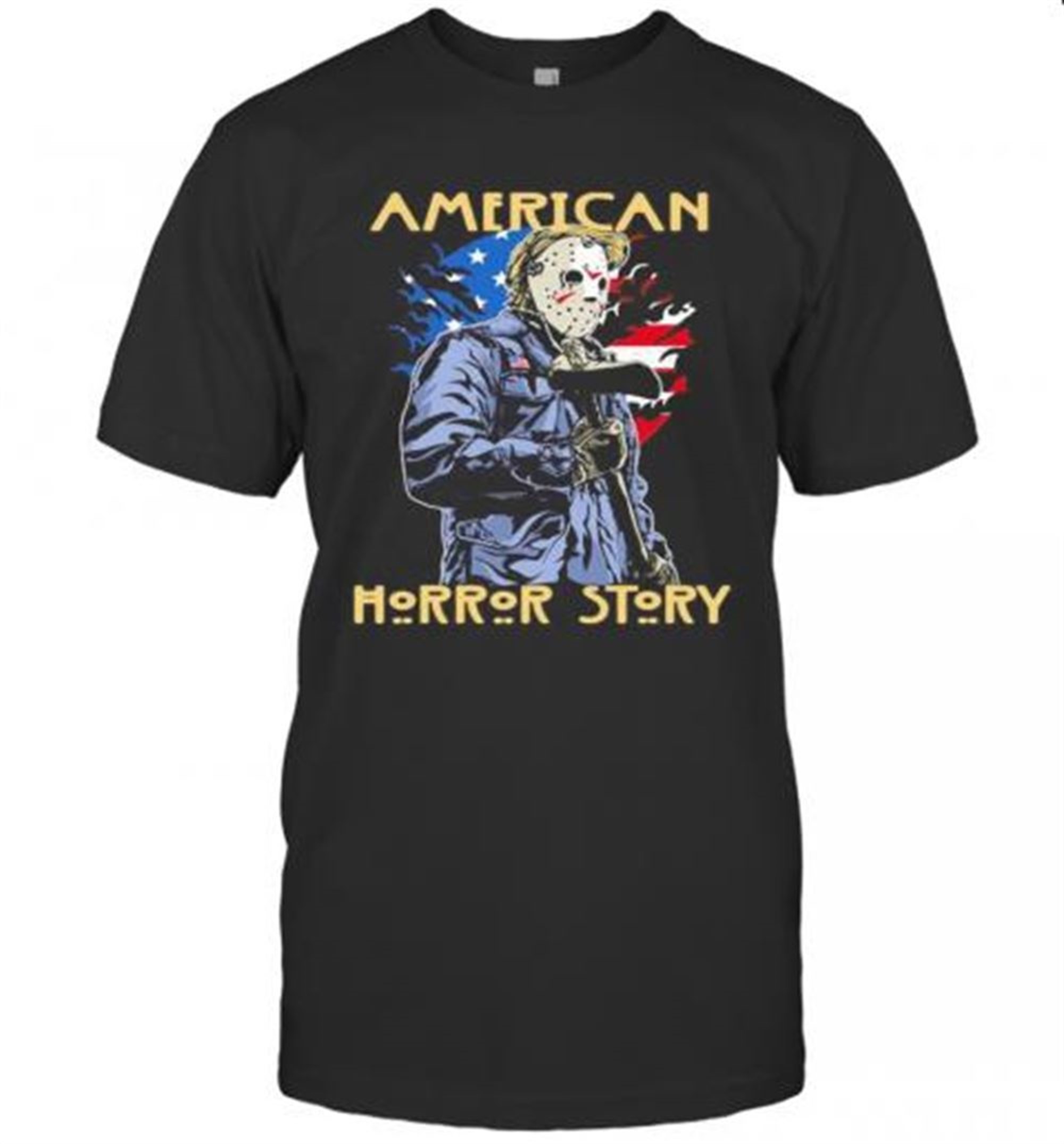 Halloween Jason Voorhees American Horror Story American Flag Independence Day T-shirt