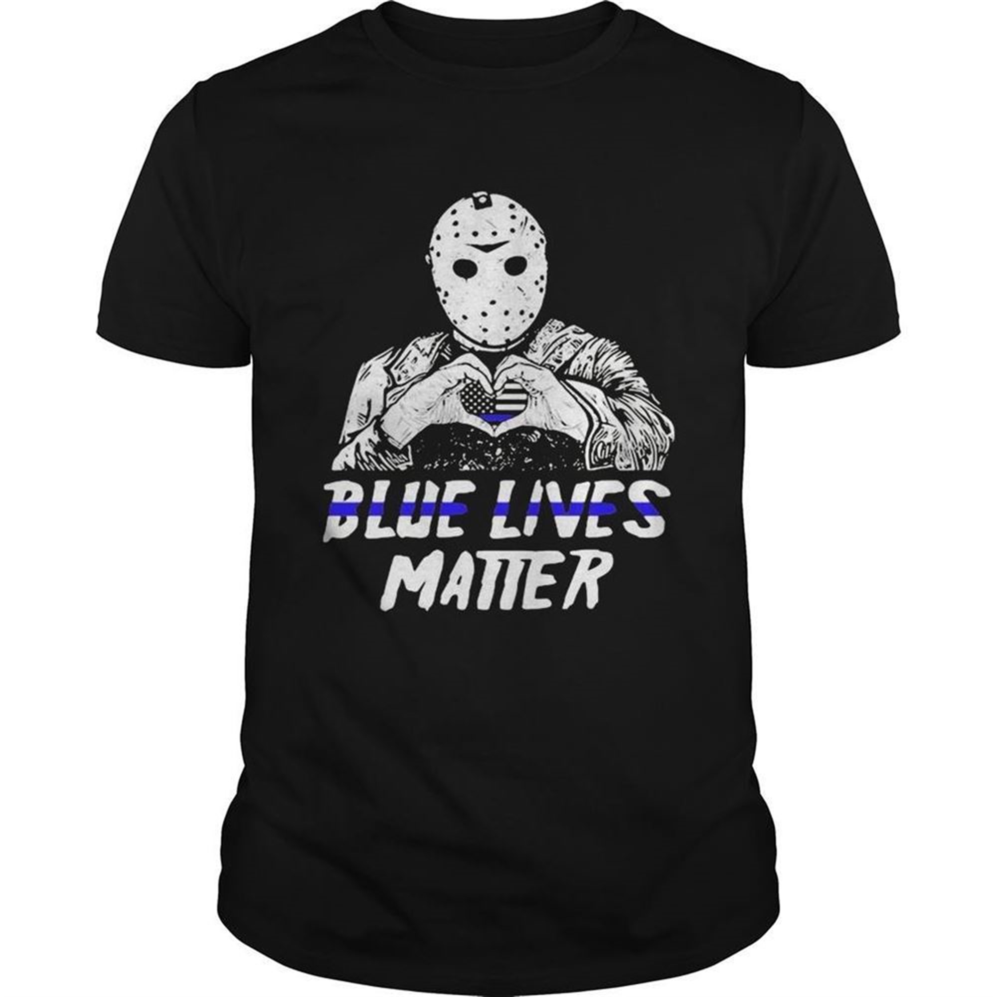 Halloween Jason Voorhees Blue Lives Matter American Flag Shirt