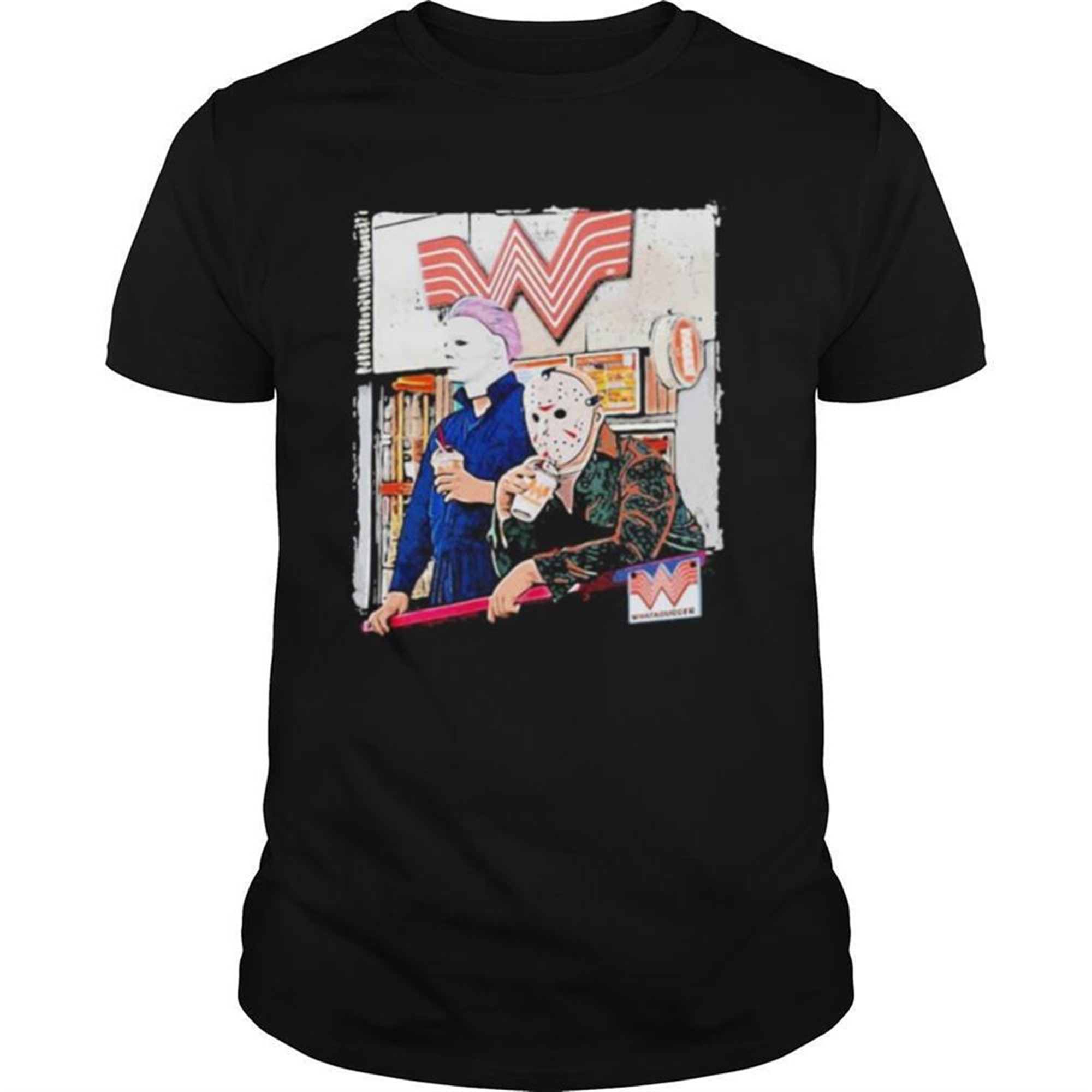 Halloween Jason Voorhees Michael Myers Whataburger Shirt