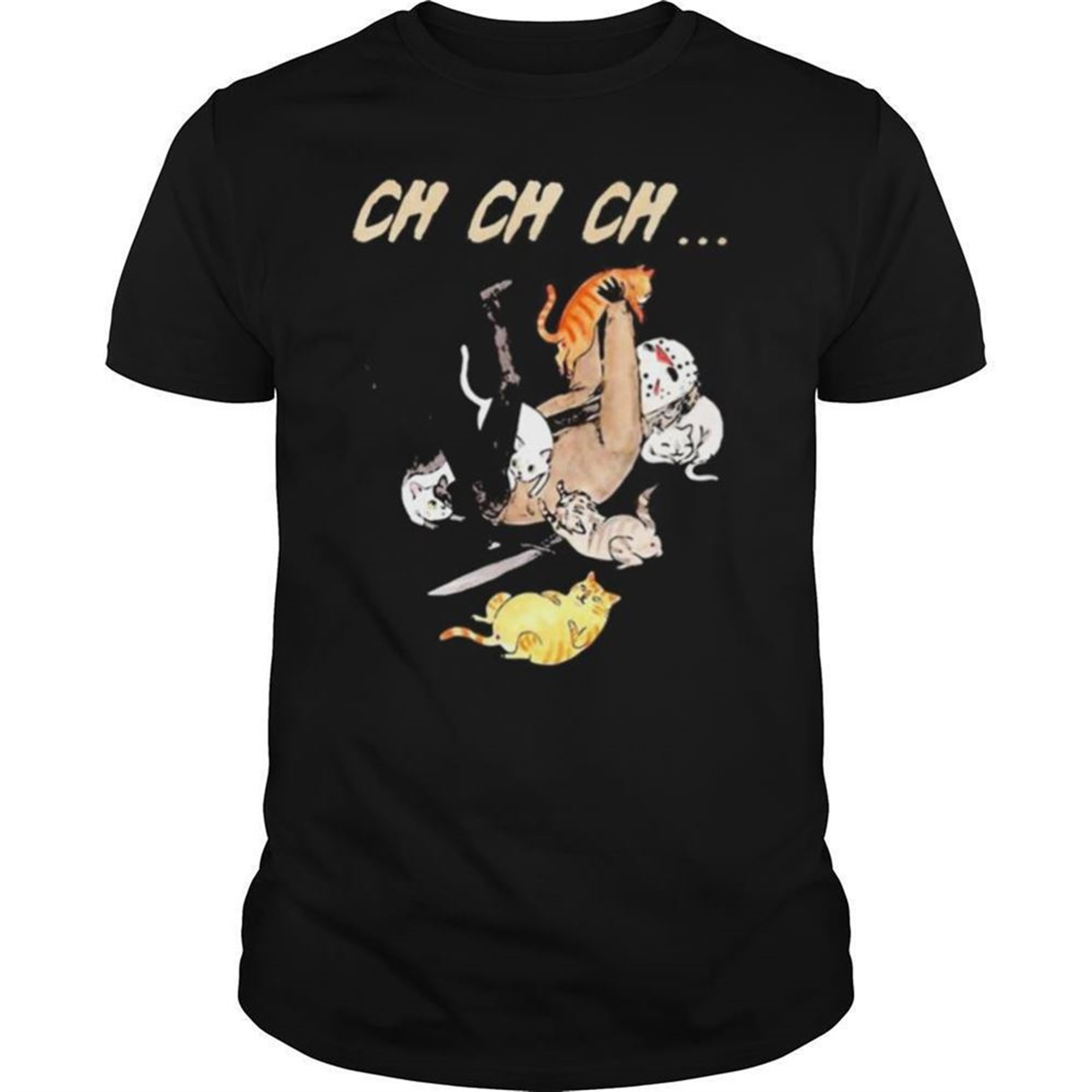 Halloween Jason Voorhees With Cats Ch Ch Ch Shirt
