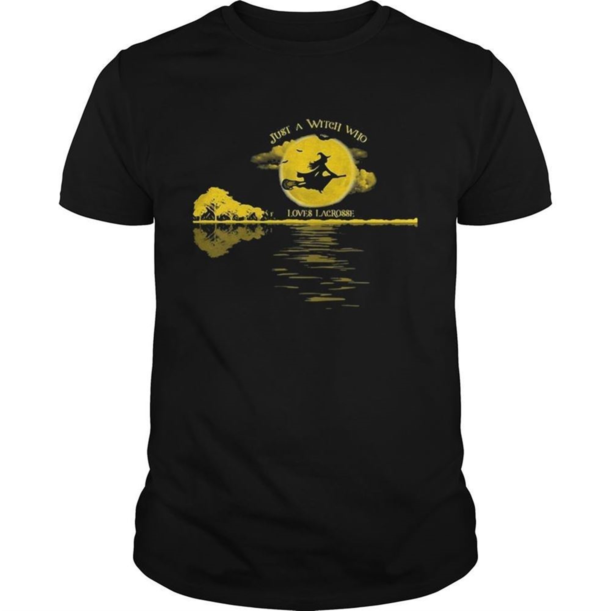 Halloween Just A Witch Who Loves Lacrosse Moon Shirt