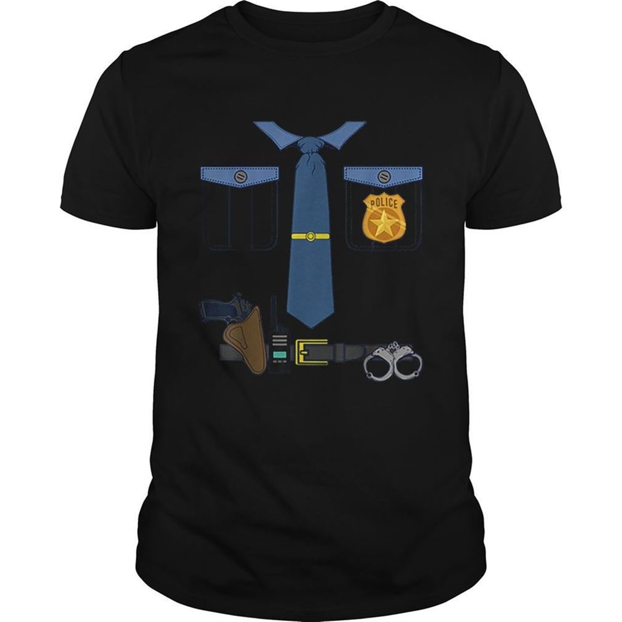 Halloween Kids Dress Up Police Officer Cop Costume Shirt