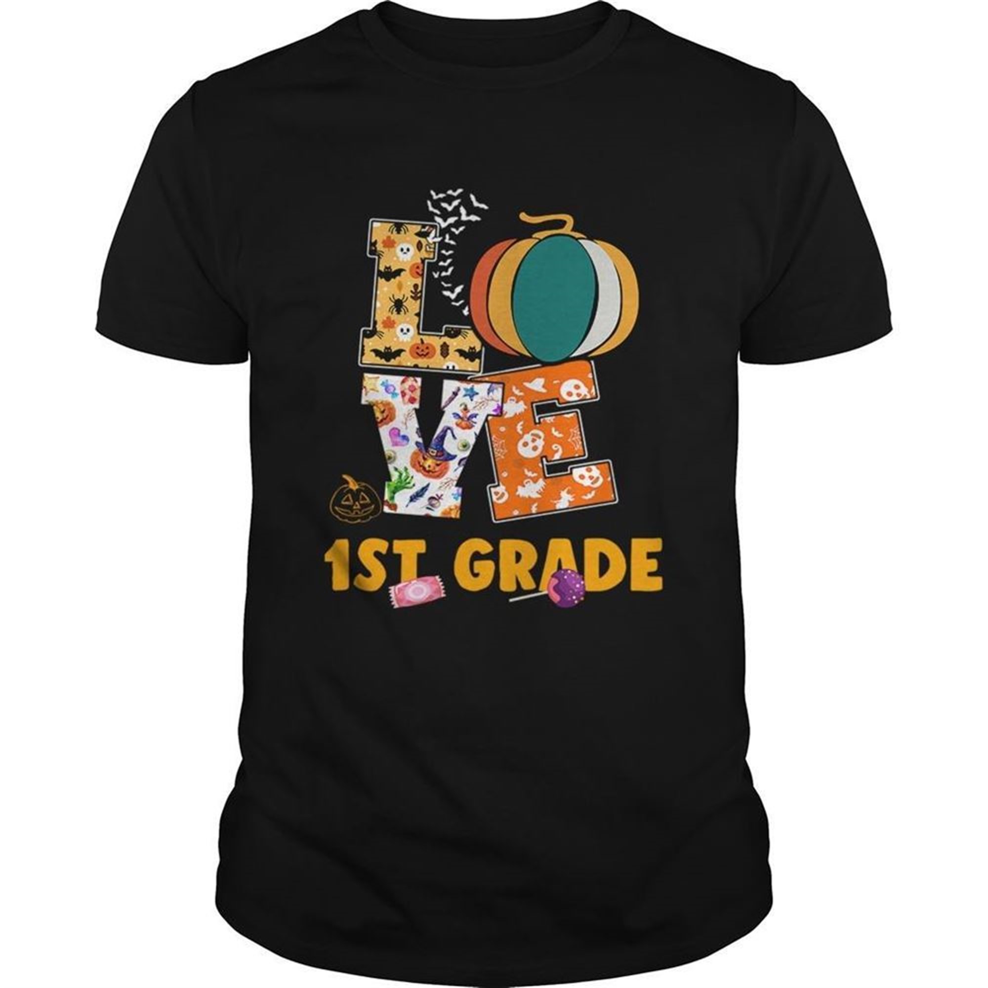 Halloween Love 1st Grade Teacher Gift Tshirt