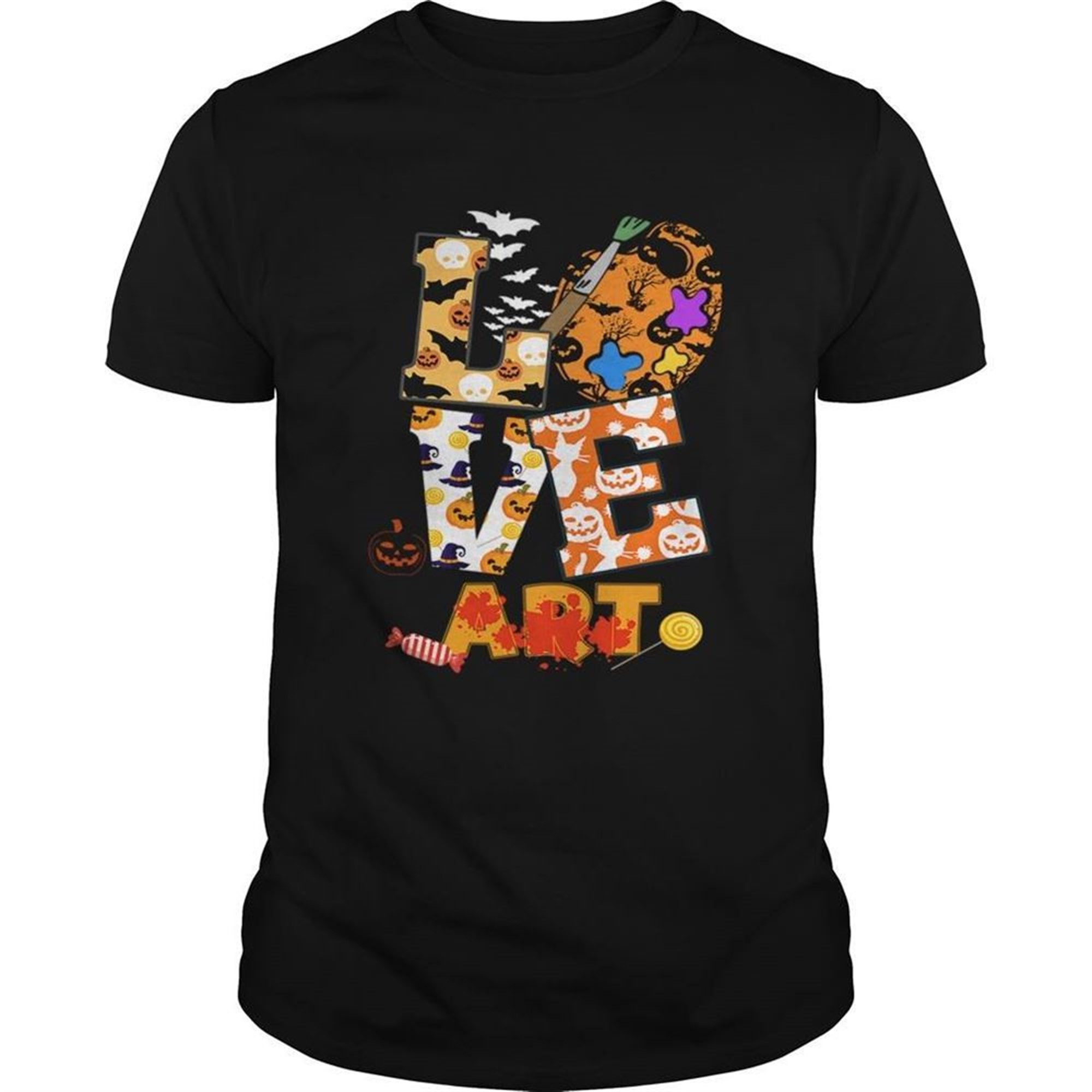 Halloween Love Art Funny Art Teacher Gift Tshirt