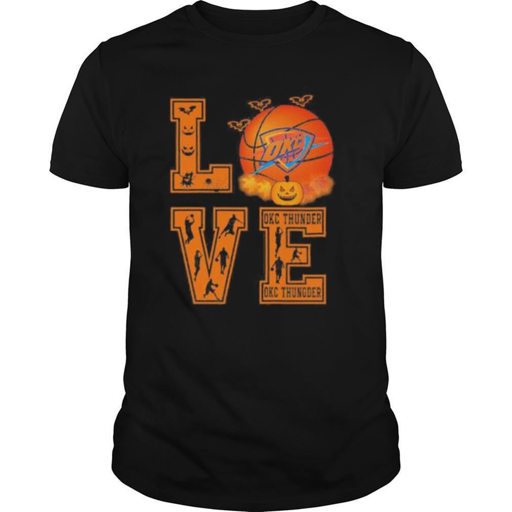 Halloween Love Okc Thunder Basketball Shirt