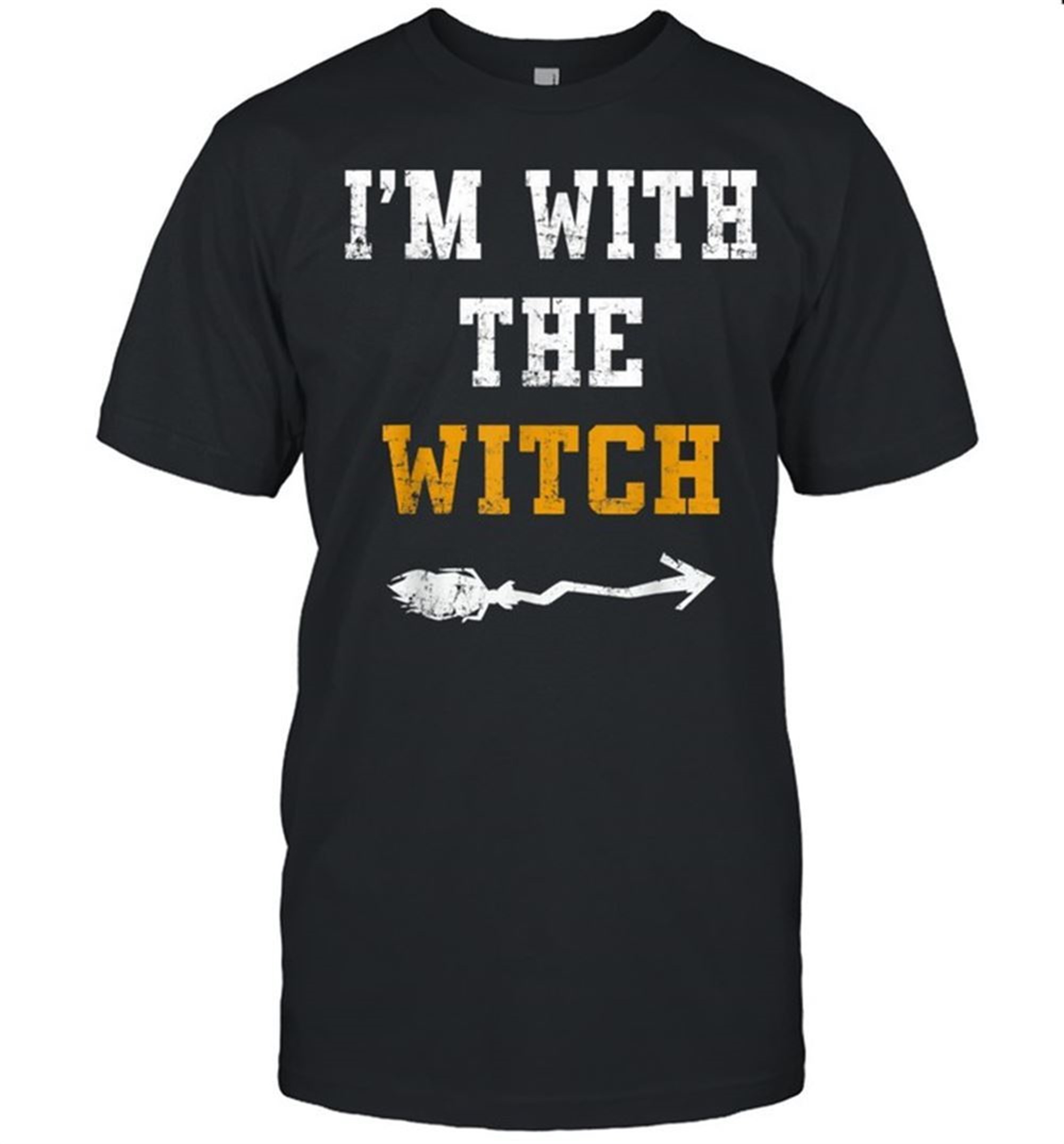 Halloween Male Im With The Witch Costume Couples Shirt