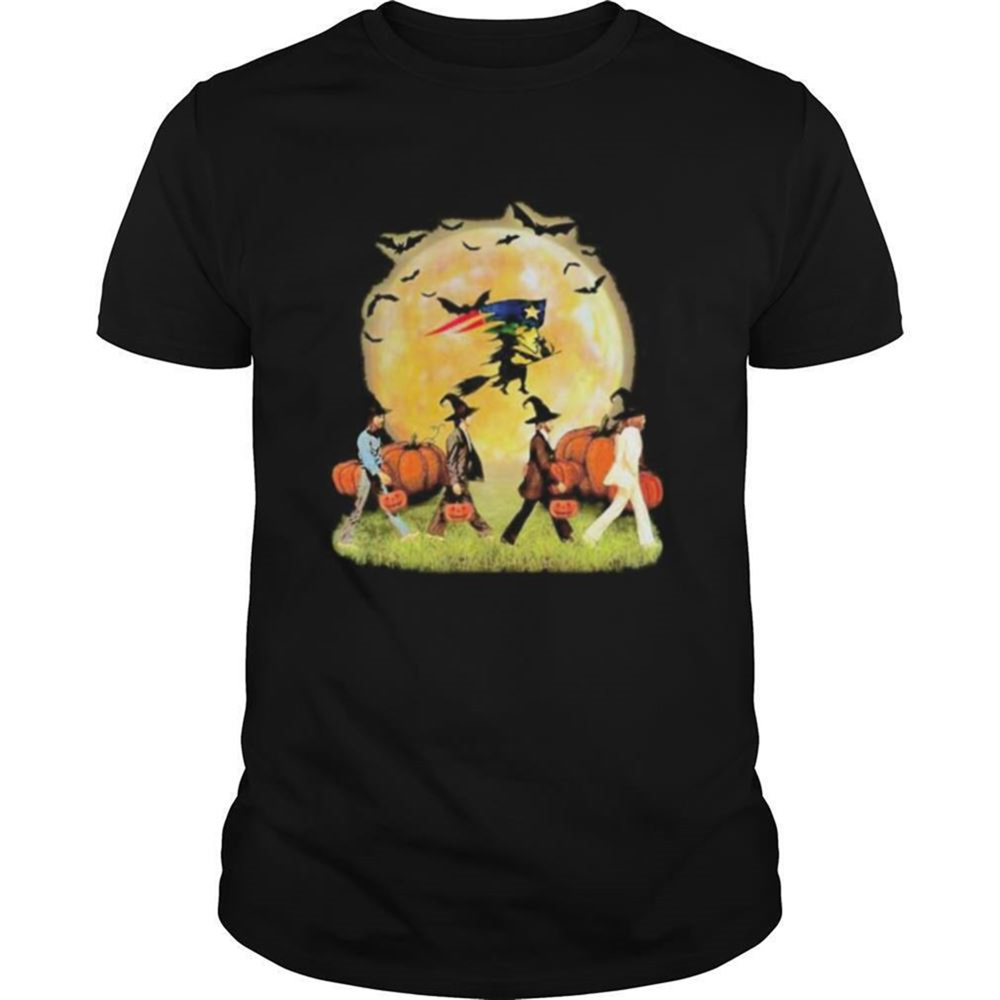 Halloween New England Patriots The Beatles Band Moon Shirt