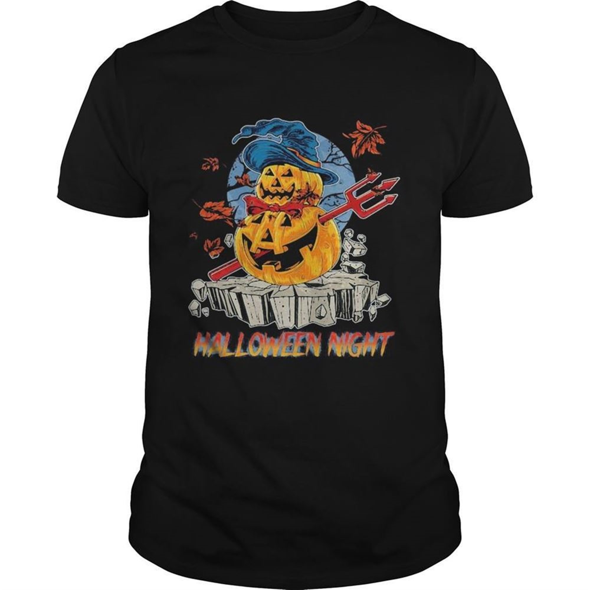 Halloween Night Viking Pumpkins Maple Leaves Shirt