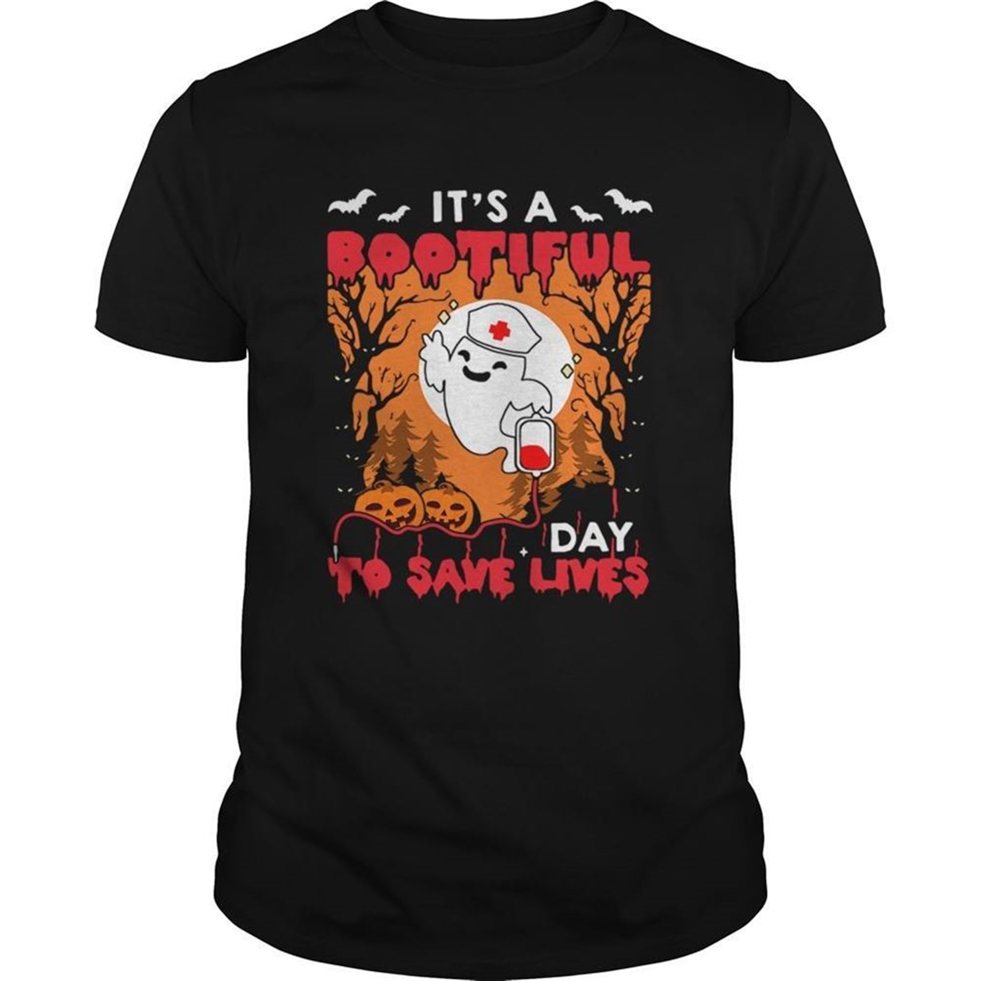 Halloween Nurse Its A Bootiful Day To Save Lives Tshirt