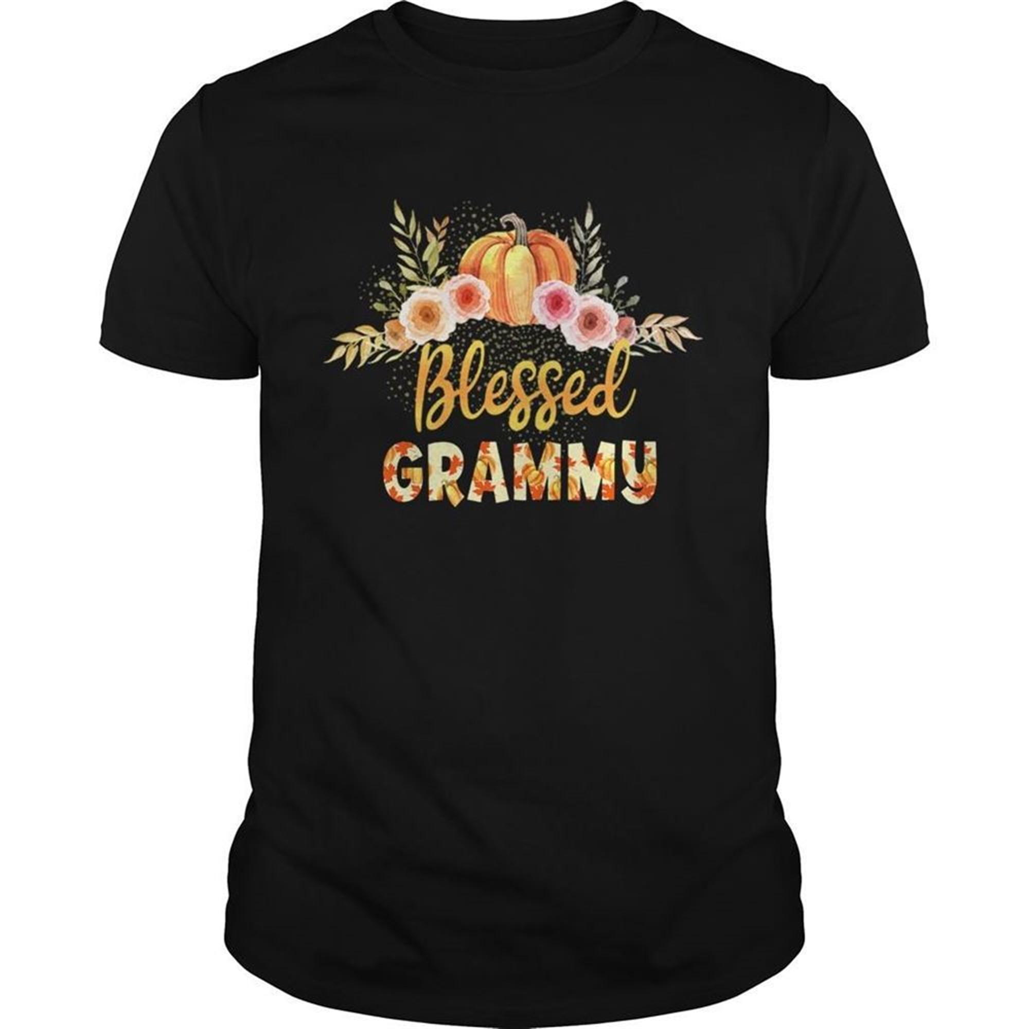 Halloween Pumpkin Blessed Grammy Gift For Women Mom Tshirt