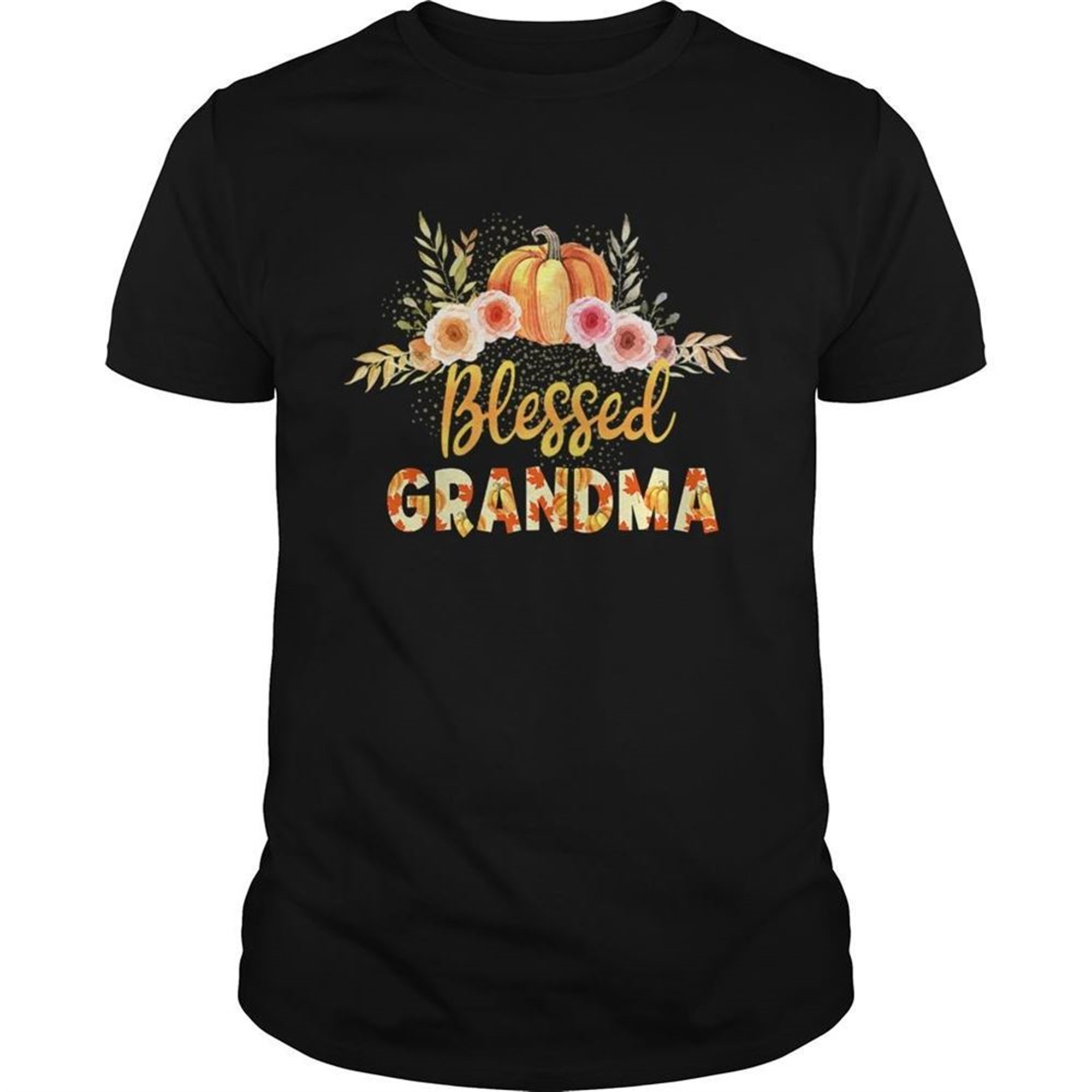 Halloween Pumpkin Blessed Grandma Gift For Women Mom Tshirt