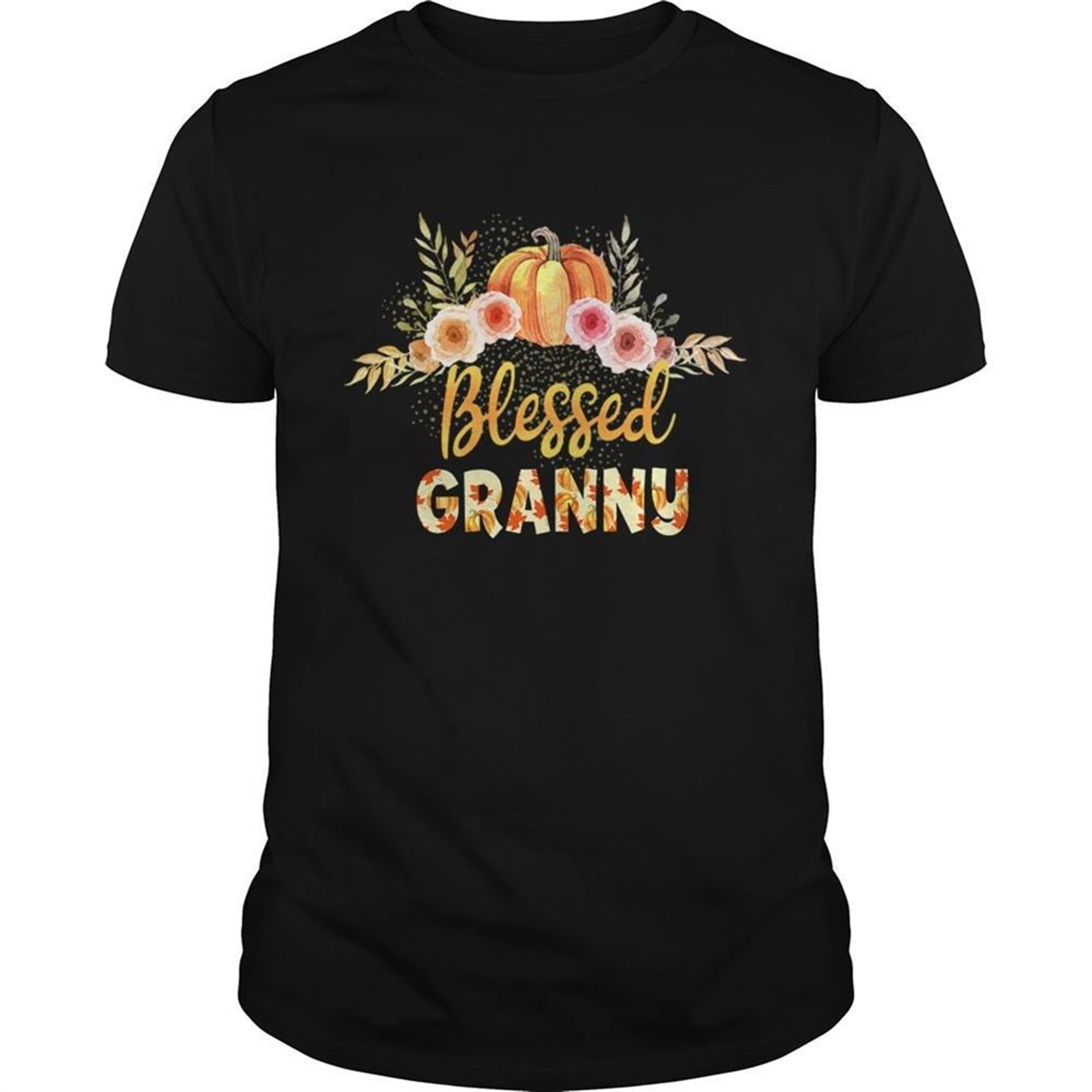 Halloween Pumpkin Blessed Granny Gift For Women Mom Tshirt