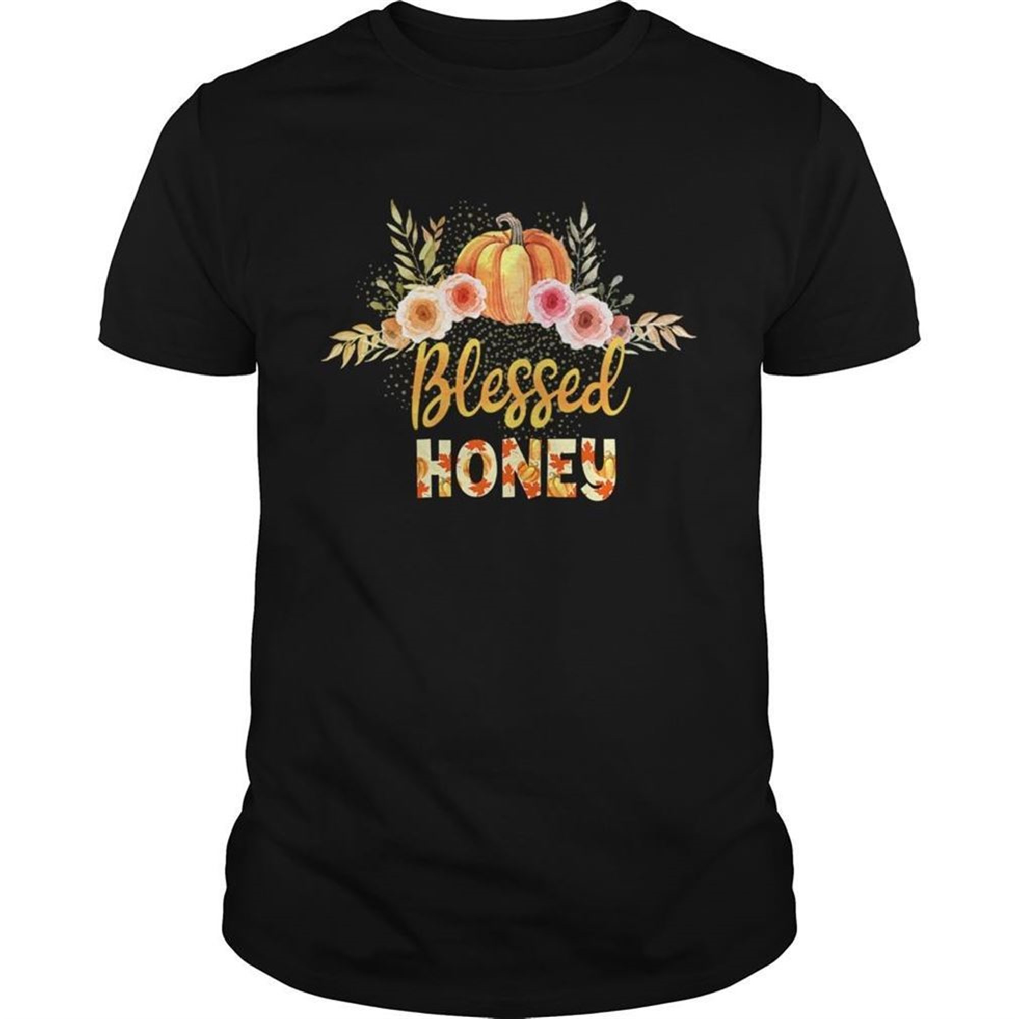 Halloween Pumpkin Blessed Honey Gift For Women Mom Tshirt