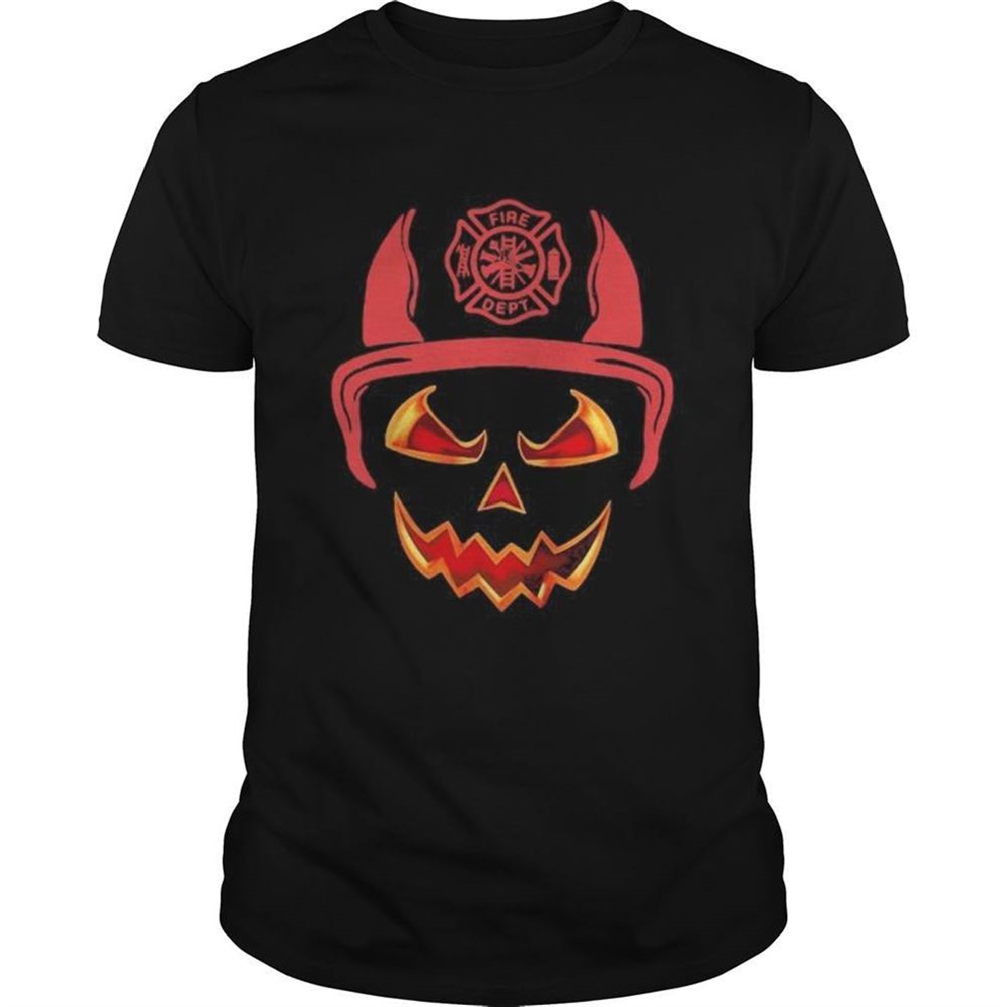 Halloween Pumpkin Firefighter Fireman Fire Shirt