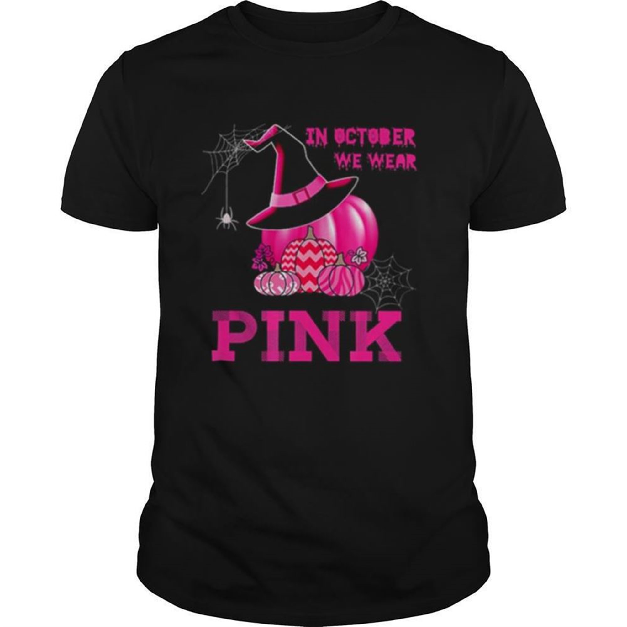 Halloween Pumpkins In October We Wear Pink Shirt