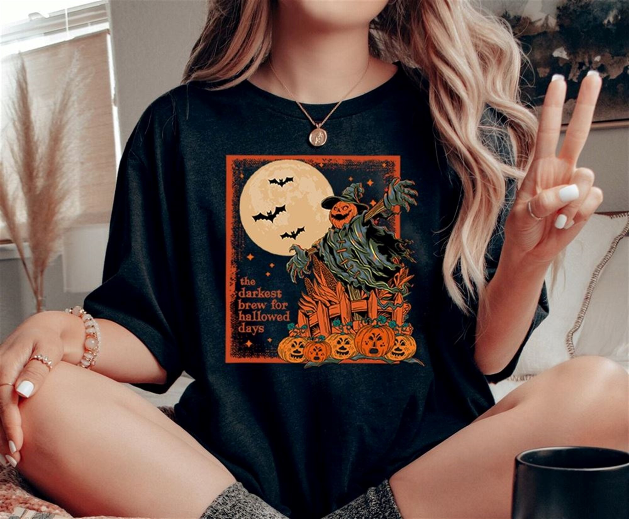 Halloween Scarecrow Shirt Darkest Brew Halloween Shirt Vintage Halloween Shirt Horror Night Tee Scary Tee Scarecrow Shirt Pumpkin Tee