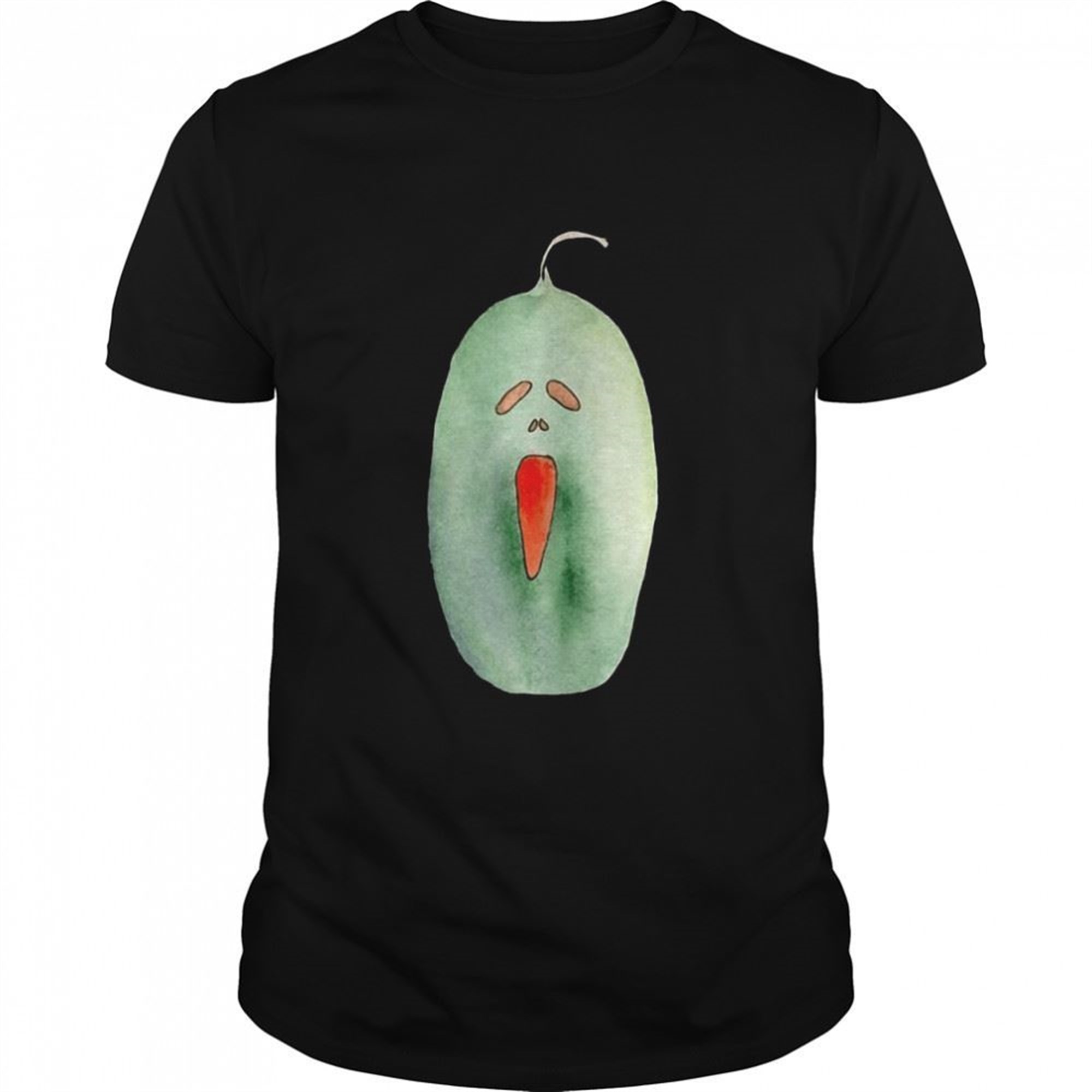 Halloween Scary Green Pumpkin Design T-shirt