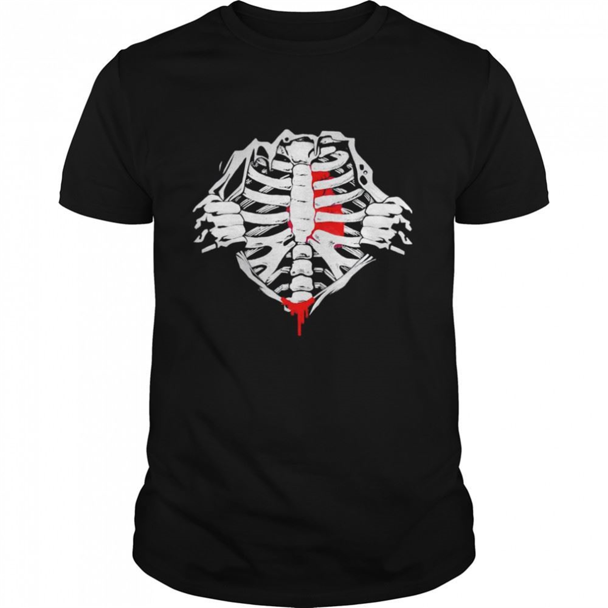 Halloween Skeleton Ribcage Zombie Costume Shirt