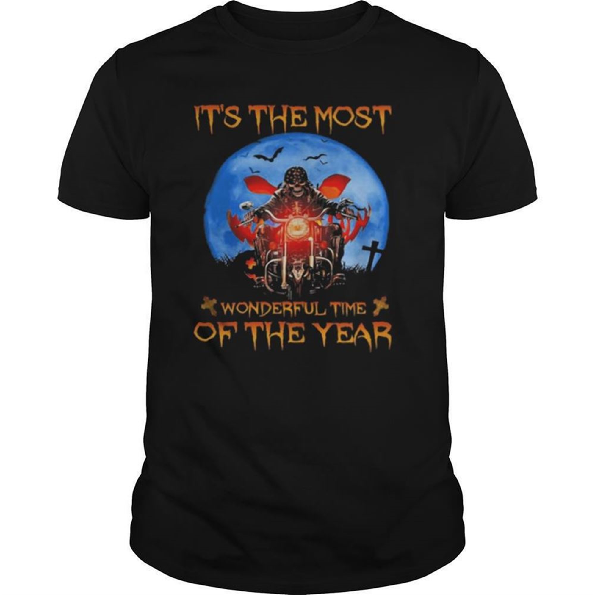 Halloween Skeleton Riding Motorcycle Its The Most Wonderful Time Of The Year Shirt