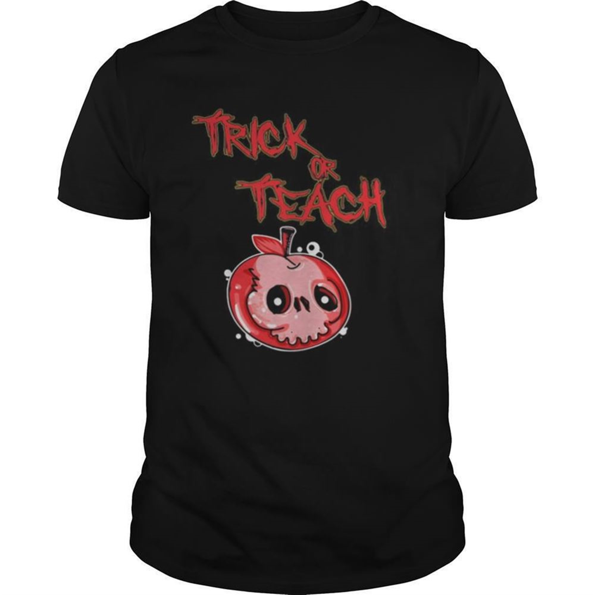 Halloween Skull Apple Trick Or Teach Shirt