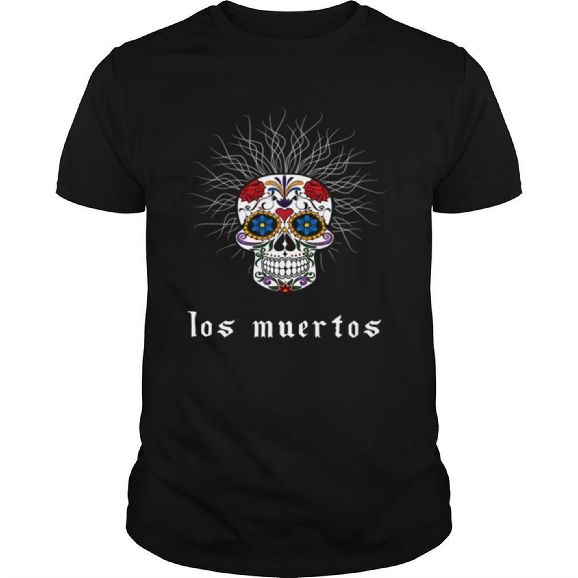 Halloween Skull Wiry Burst Behind Day Dead Dia De Los Muertos Shirt