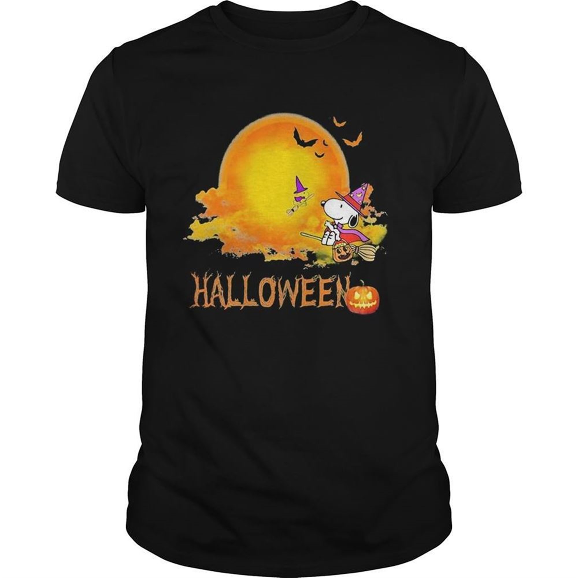 Halloween Snoopy And Woodstock Witch Moon Shirt
