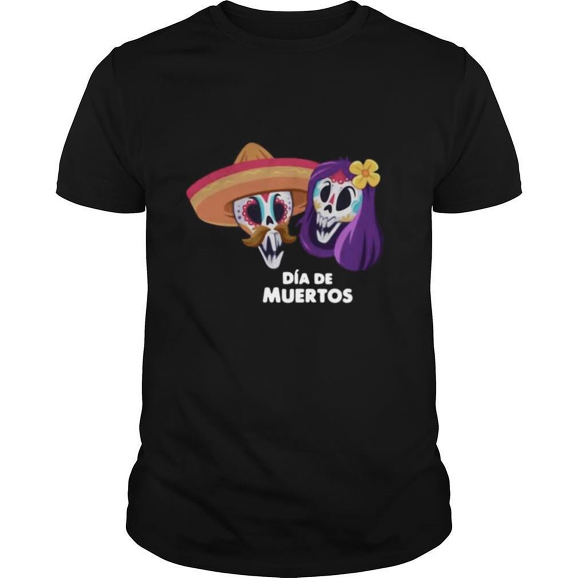 Halloween Sugar Skull Couple Day Of The Dead Dia De Muertos Shirt
