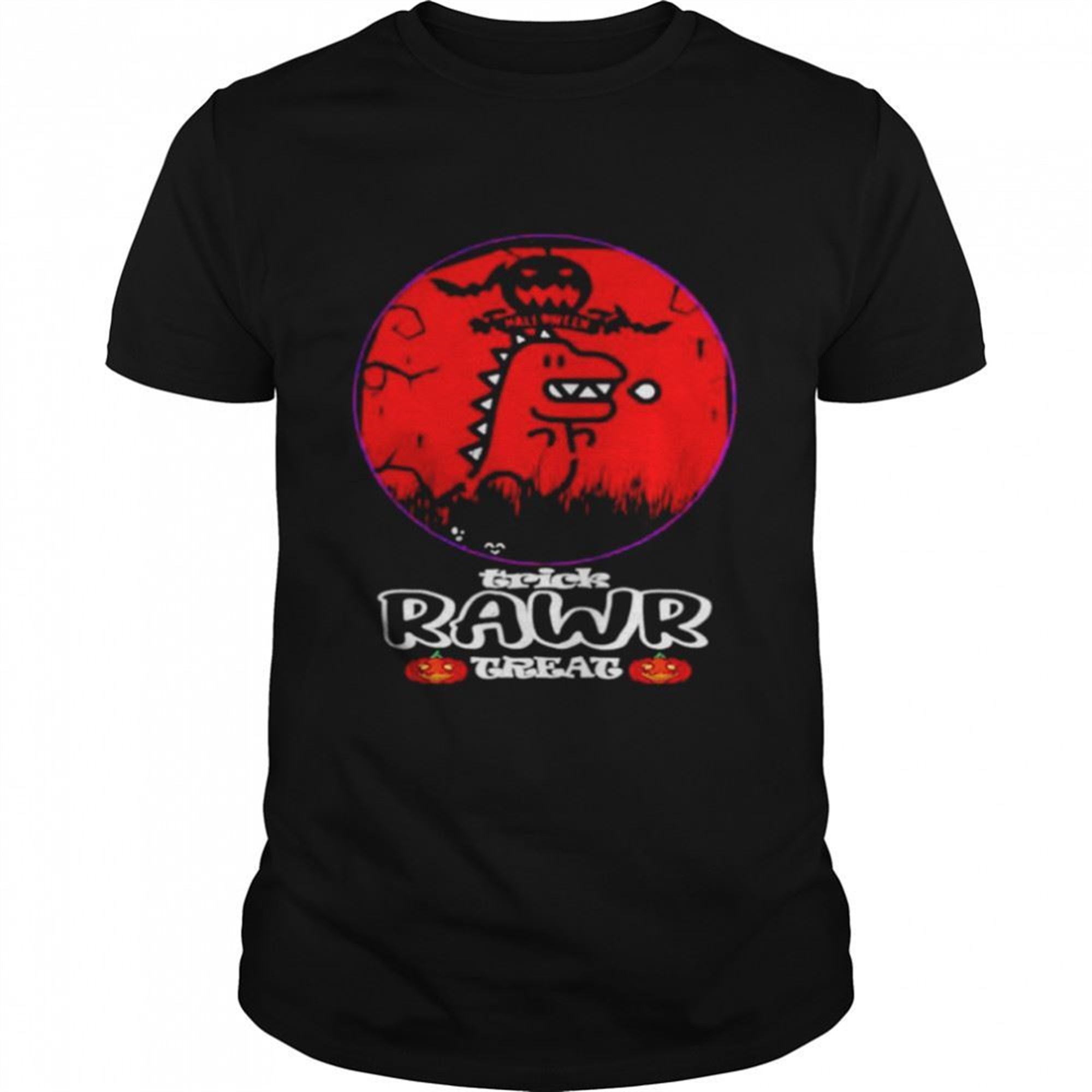 Halloween T-rex Chibi Trick Rawr Treat Shirt