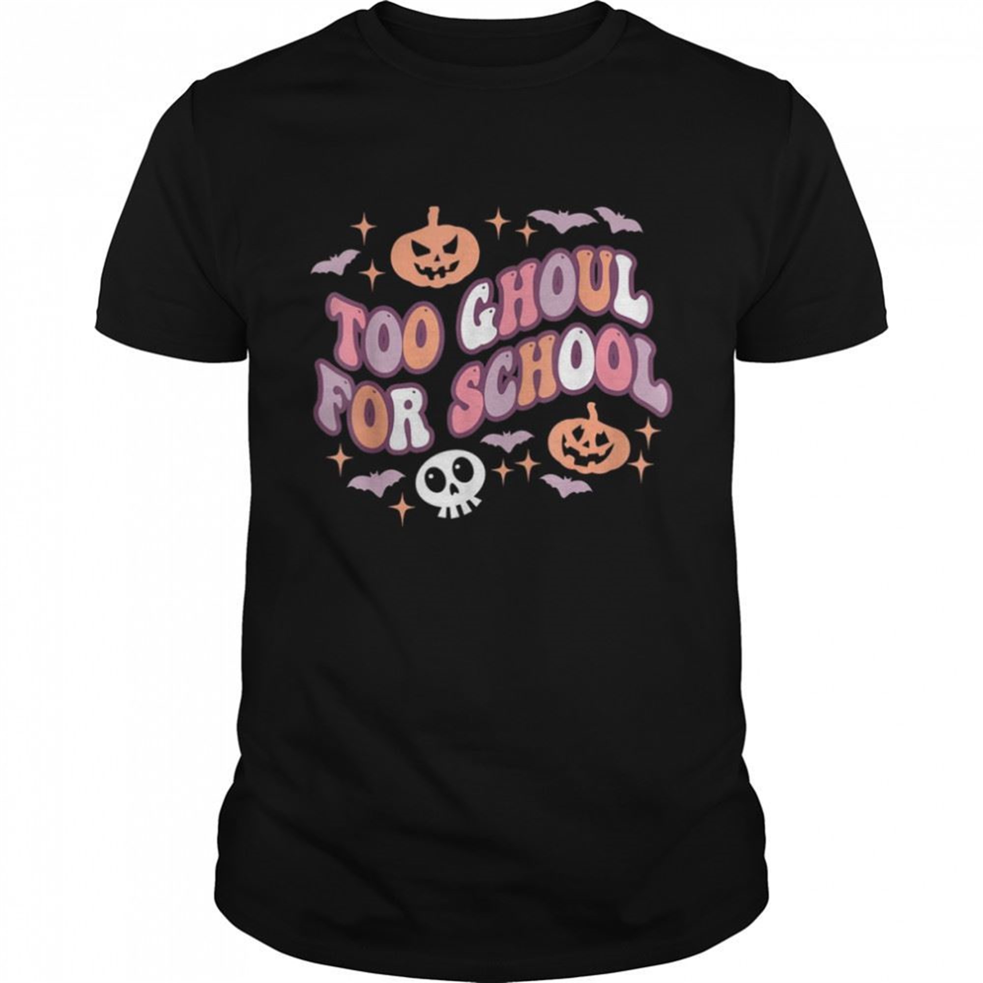 Halloween Teacher School Ghouls Groovy Trick Or Teach Halloween Teacher T-shirt