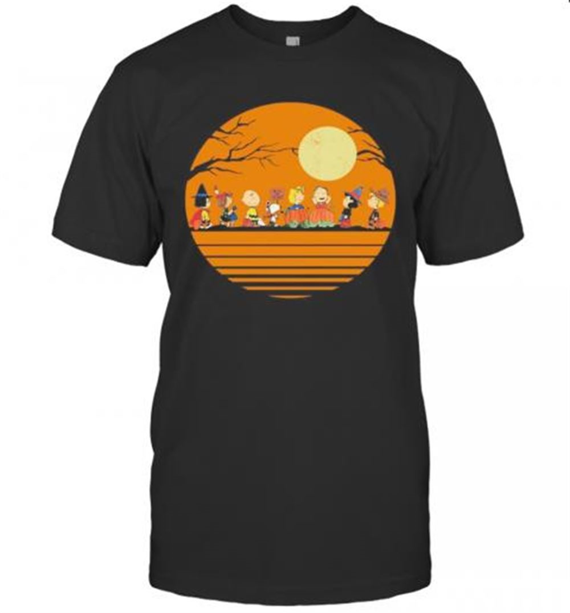 Halloween The Peanuts Moon Vintage Retro T-shirt