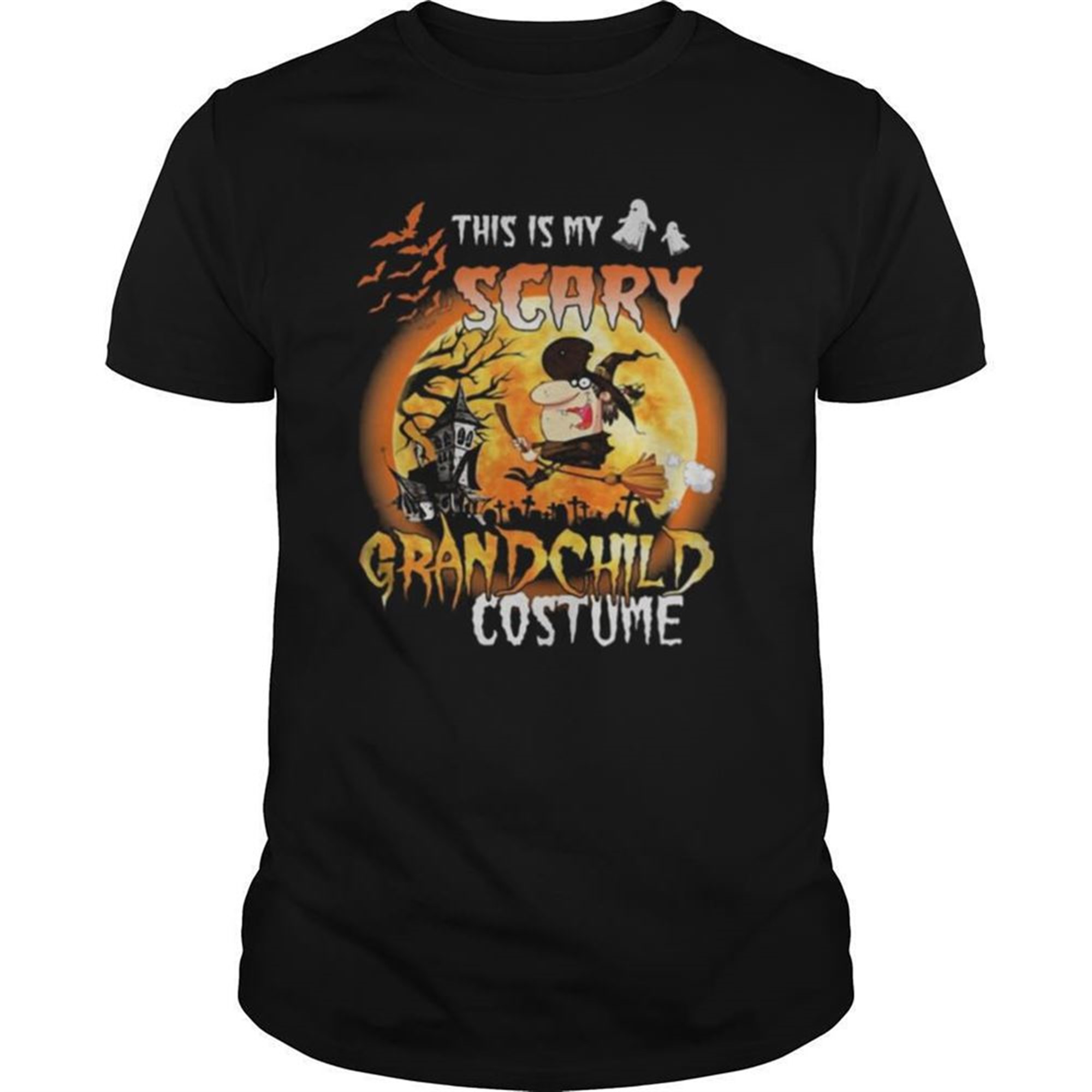 Halloween This Is My Scary Grandchild Costume Moon Shirt