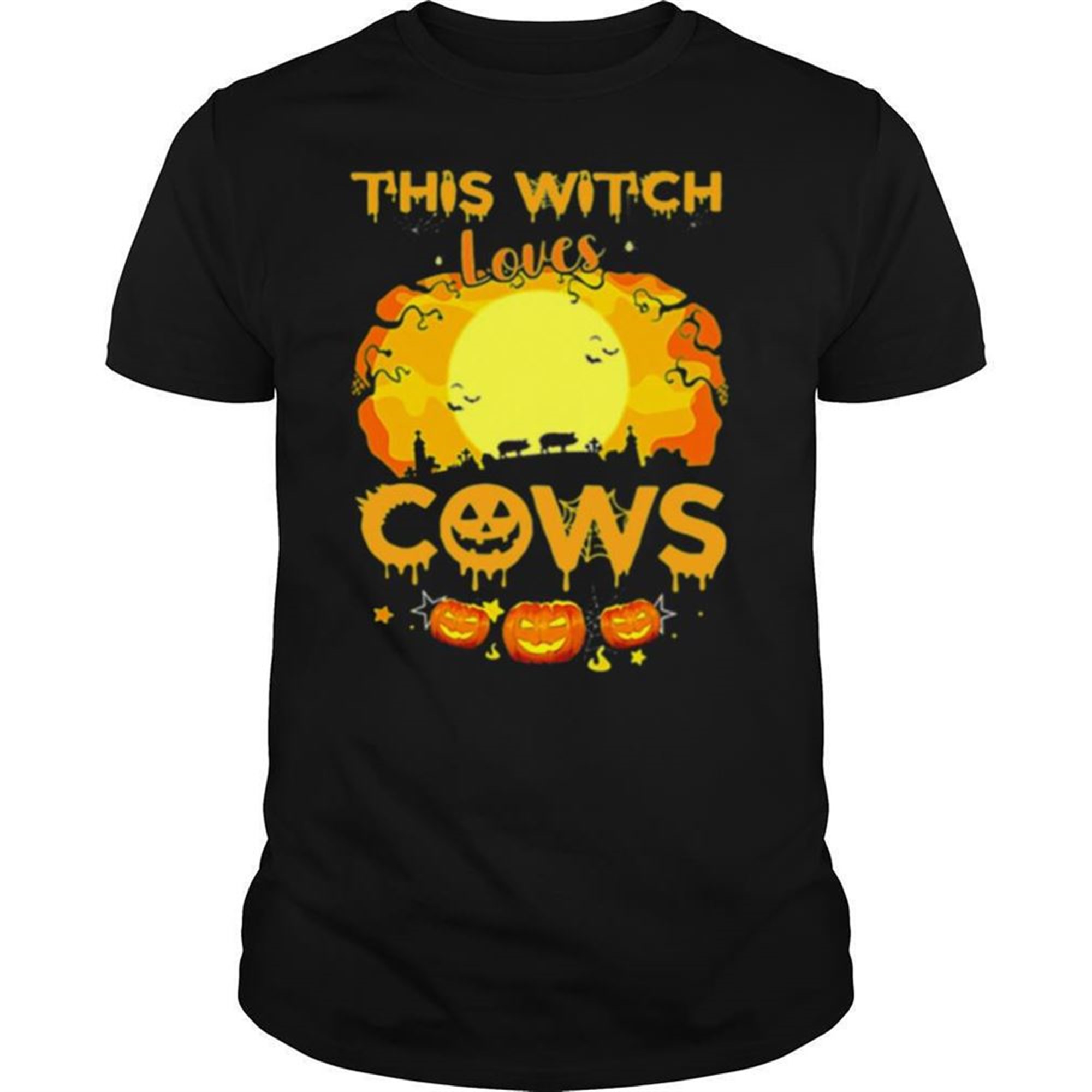 Halloween This Witch Loves Pigs Cows Pumpkins Shirt