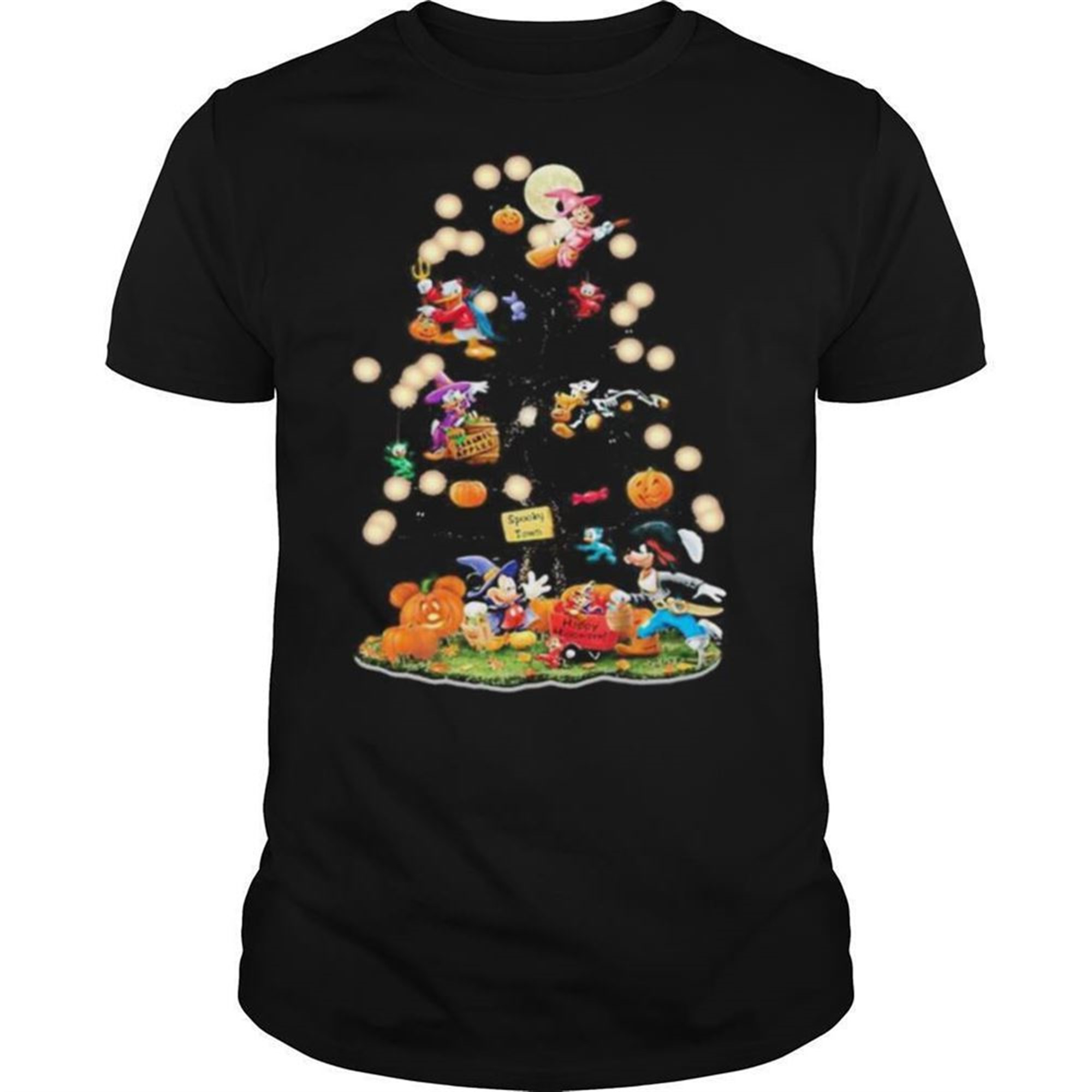 Halloween Tree Mickey Mouse Cartoon Characters Shirt