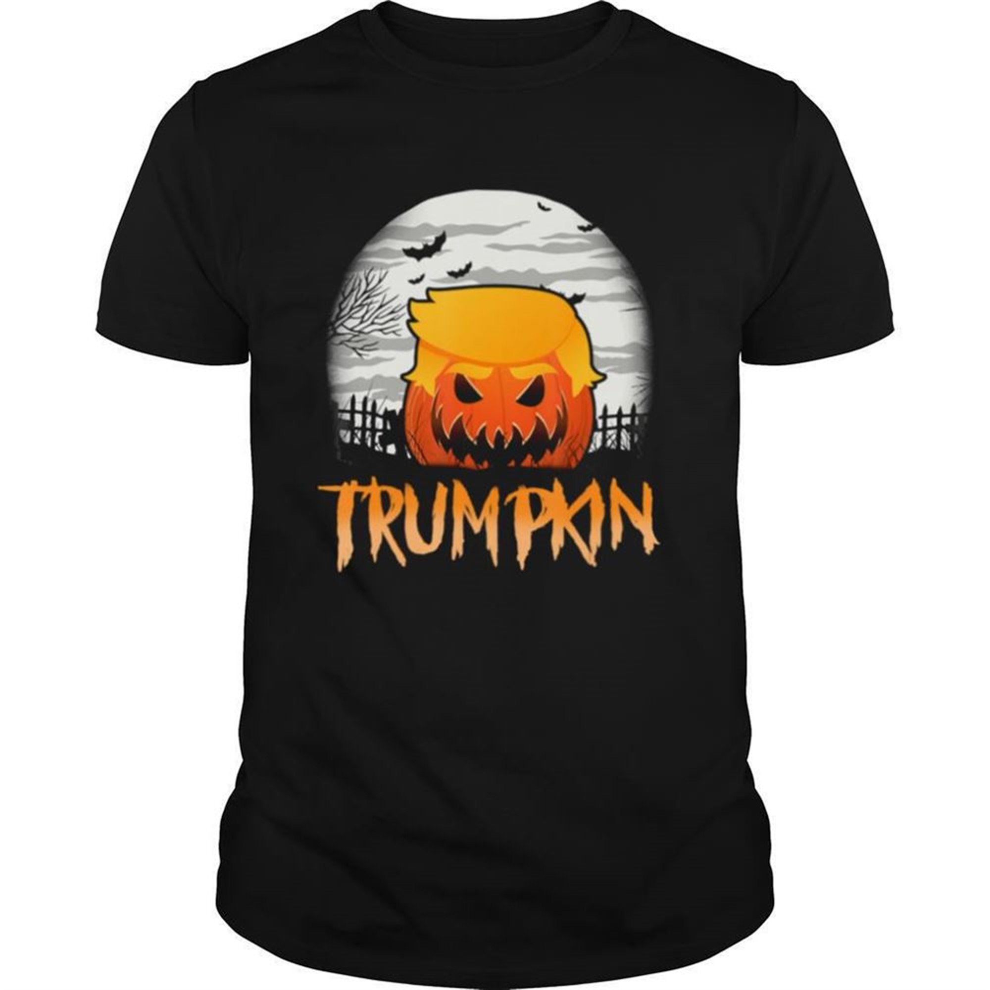 Halloween Trumpkin Jack O Lantern Scary Carved Pumpkin Wig Shirt
