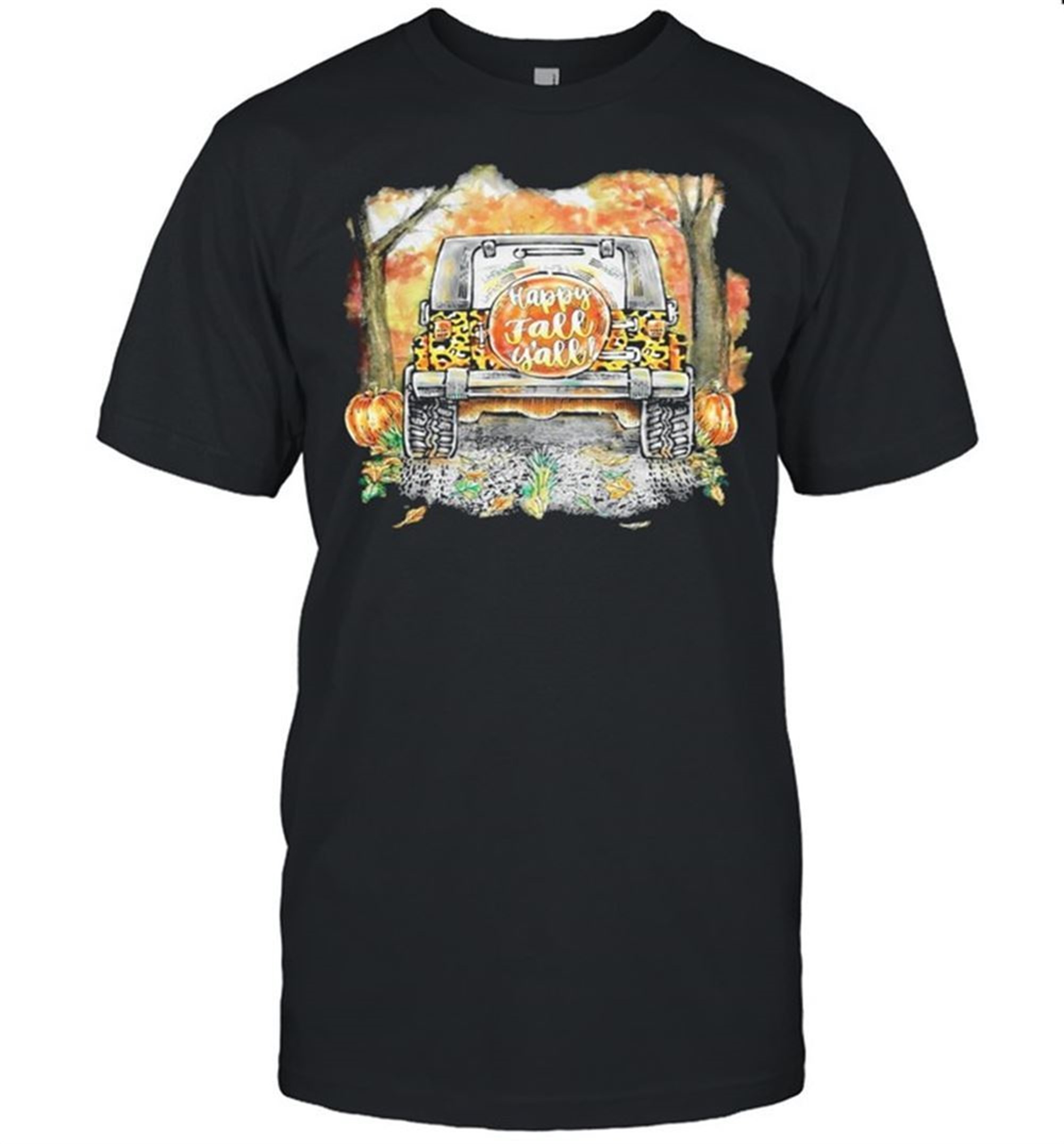 Happy Fall Yall Car Pumpkin Halloween Shirt