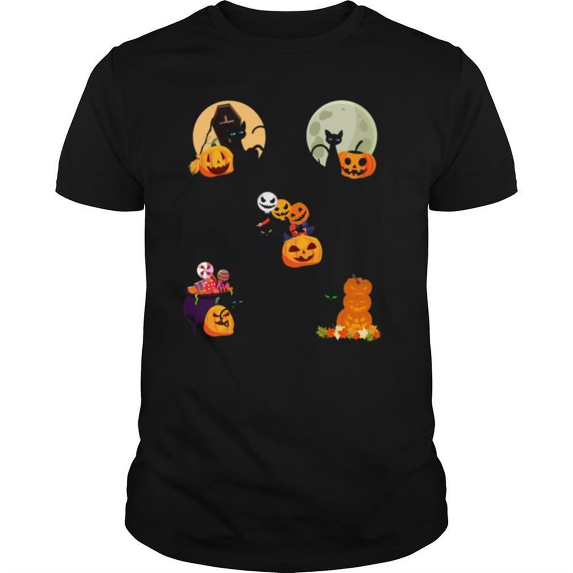 Happy Halloween Cat Pack Pumpkins Shirt
