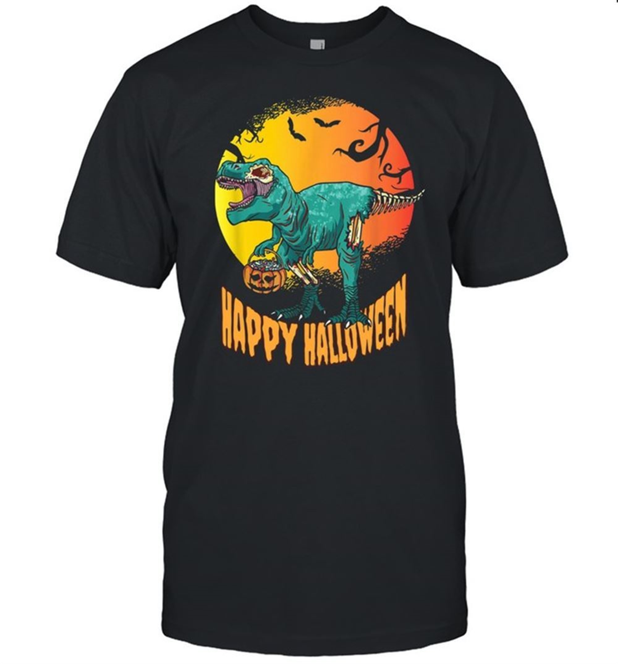 Happy Halloween Dinosaur T Rex Mummy Pumpkin Shirt