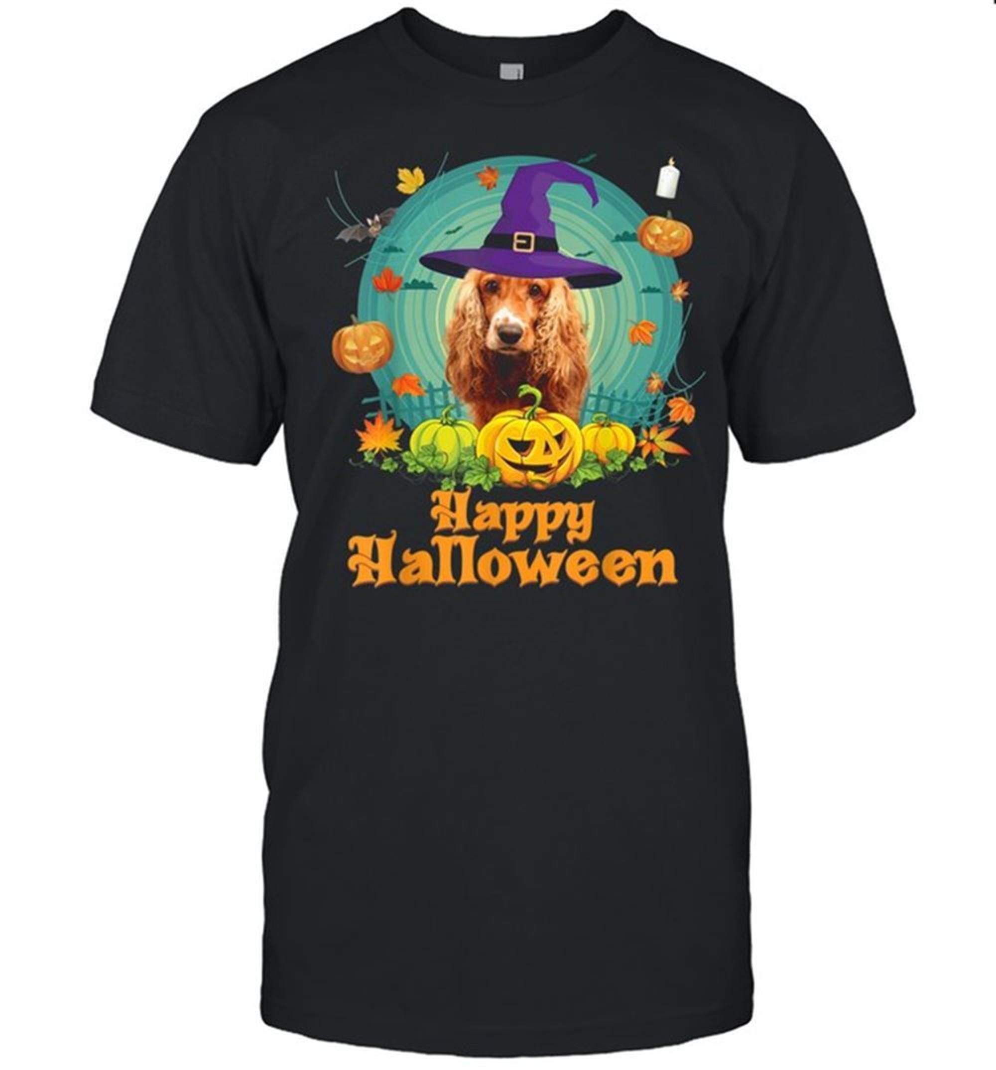 Happy Halloween English Cocker Spaniel Dog Witch Pumpkin Shirt