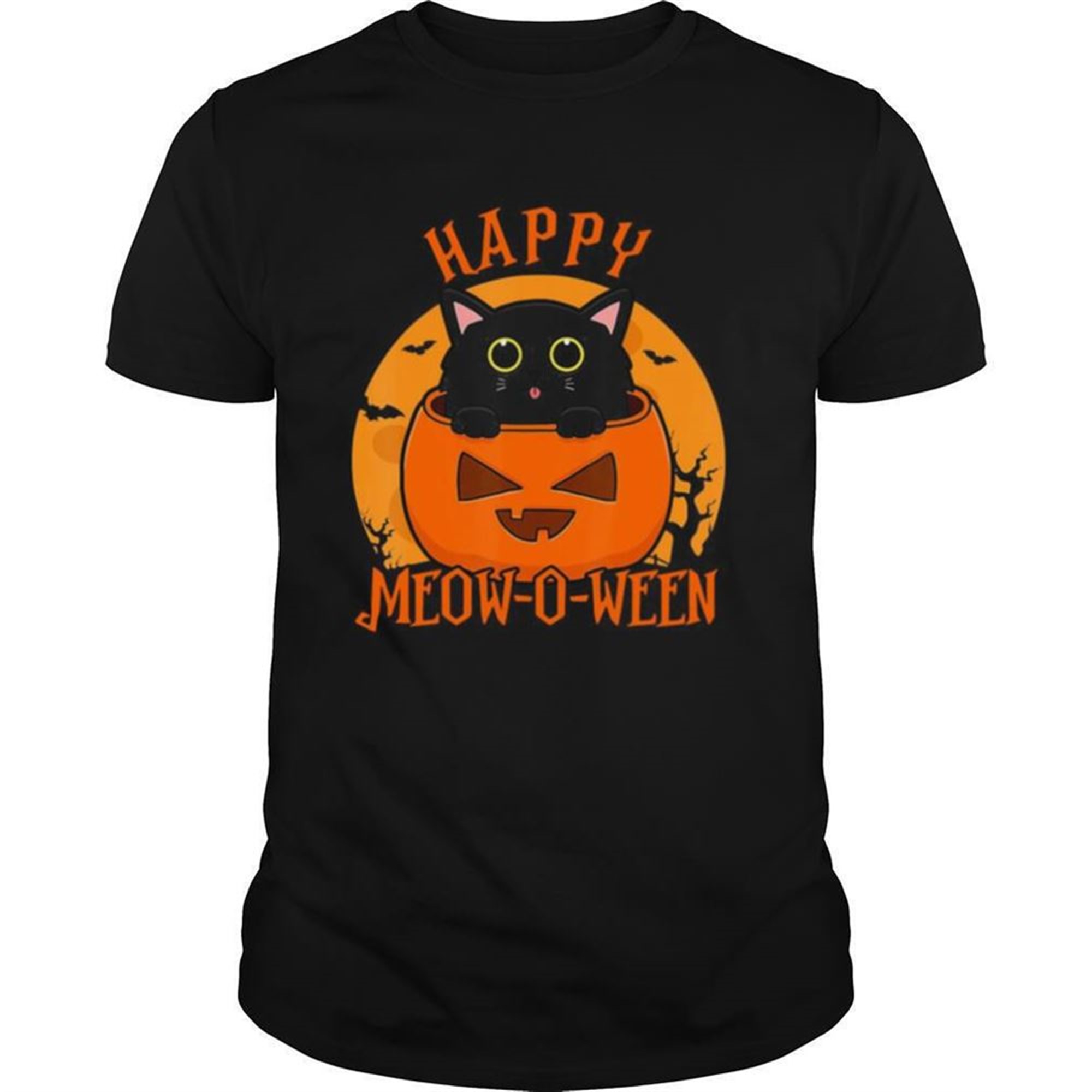 Happy Halloween Meowoween Black Cat Shirt