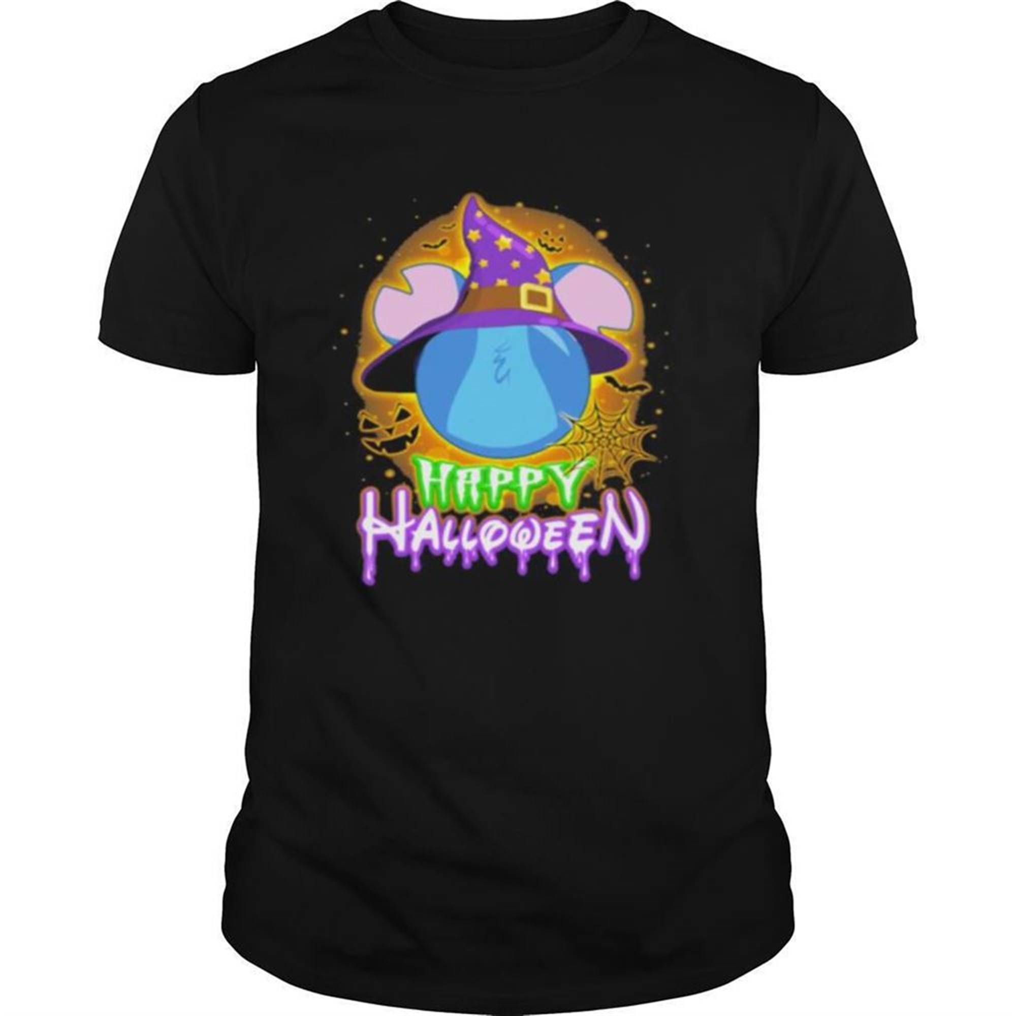 Happy Halloween Mickey Mouse Stitch Witch Moon Shirt