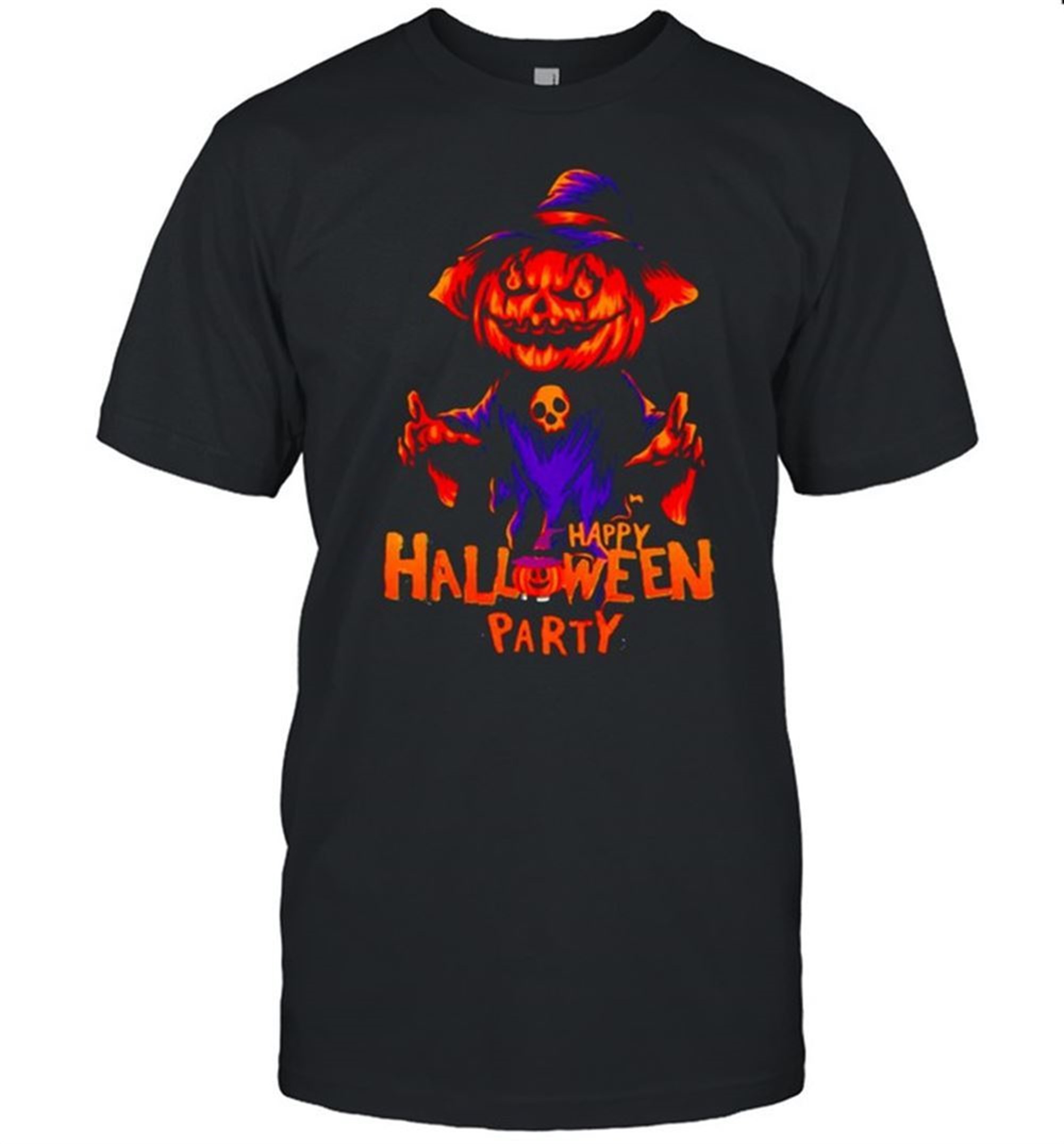 Happy Halloween Party Pumpkin Skull T-shirt