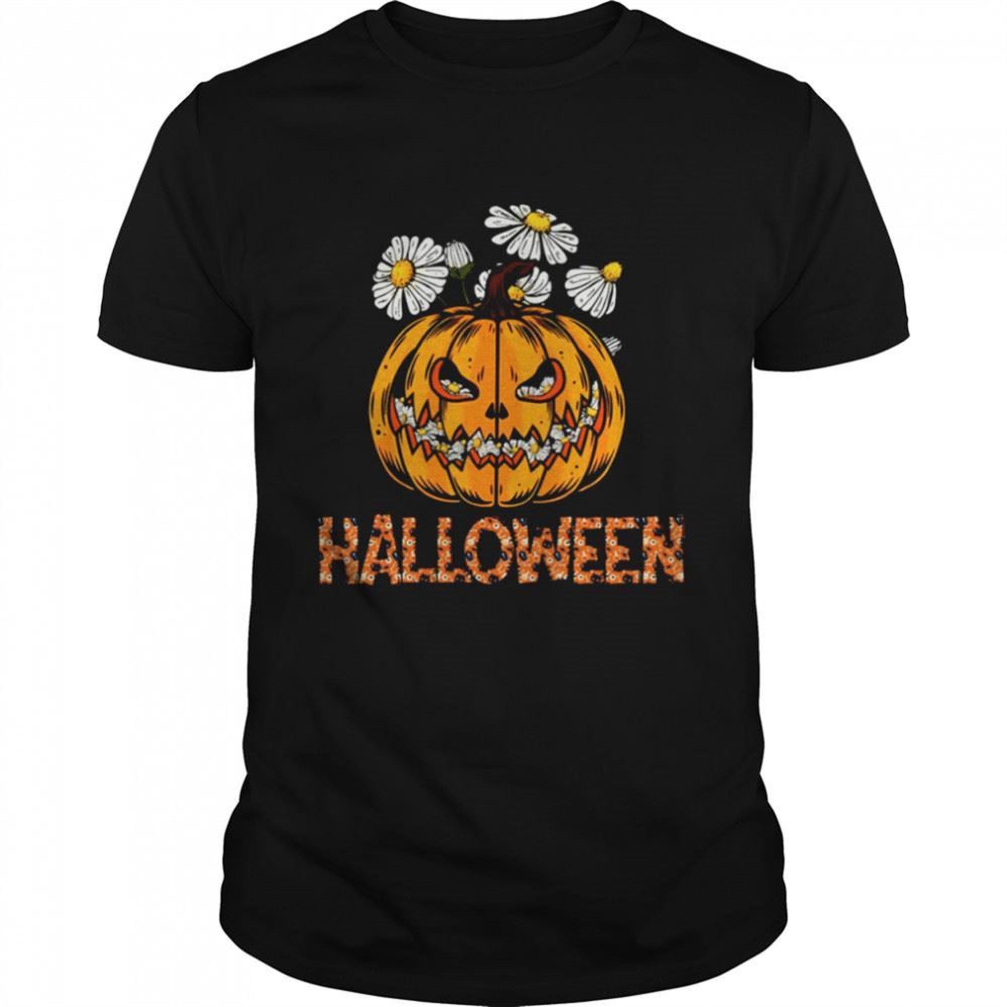Happy Halloween Pumpkin And Flower Shirt